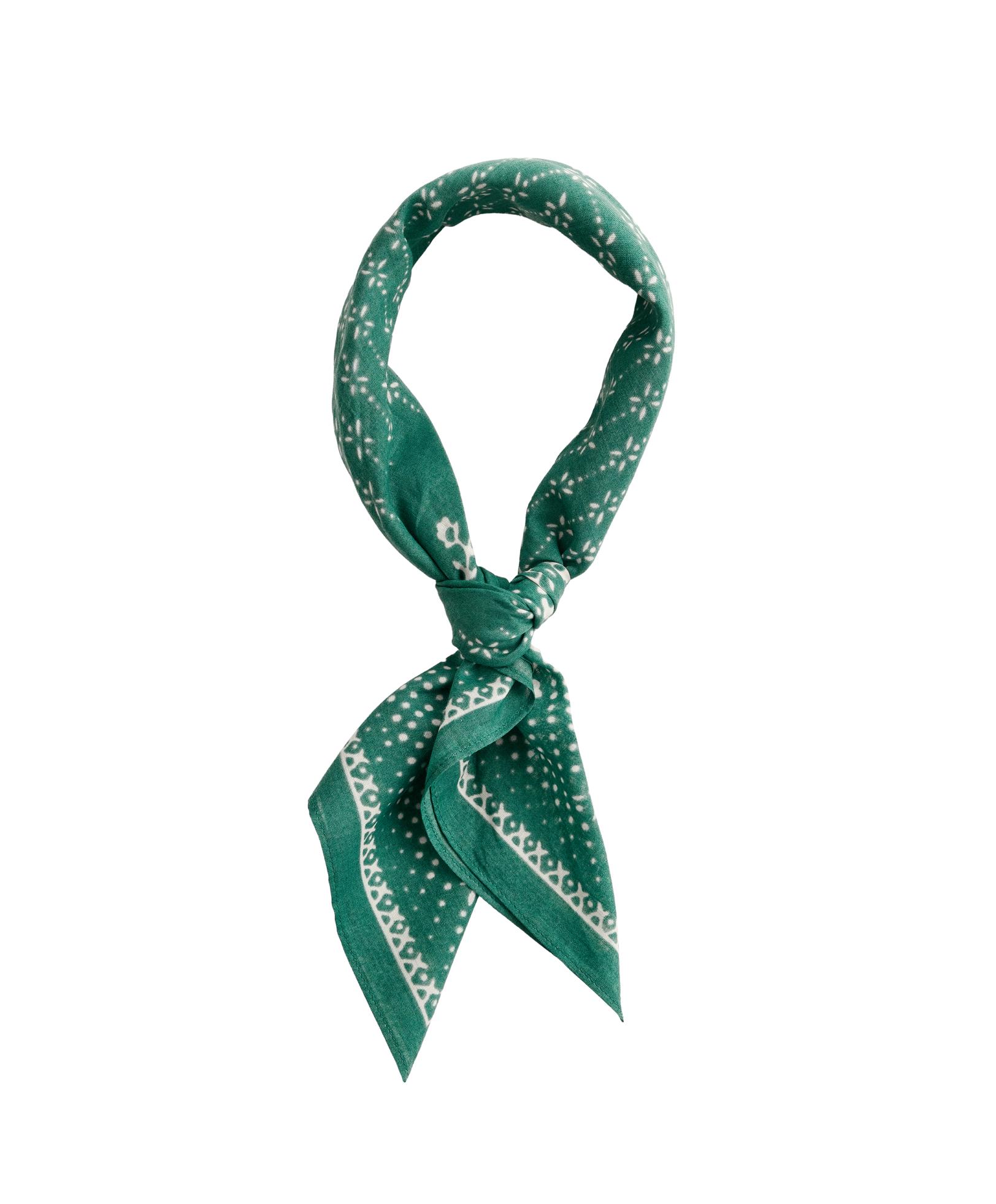 Floral 100% cotton print bandana — GRASS GREEN