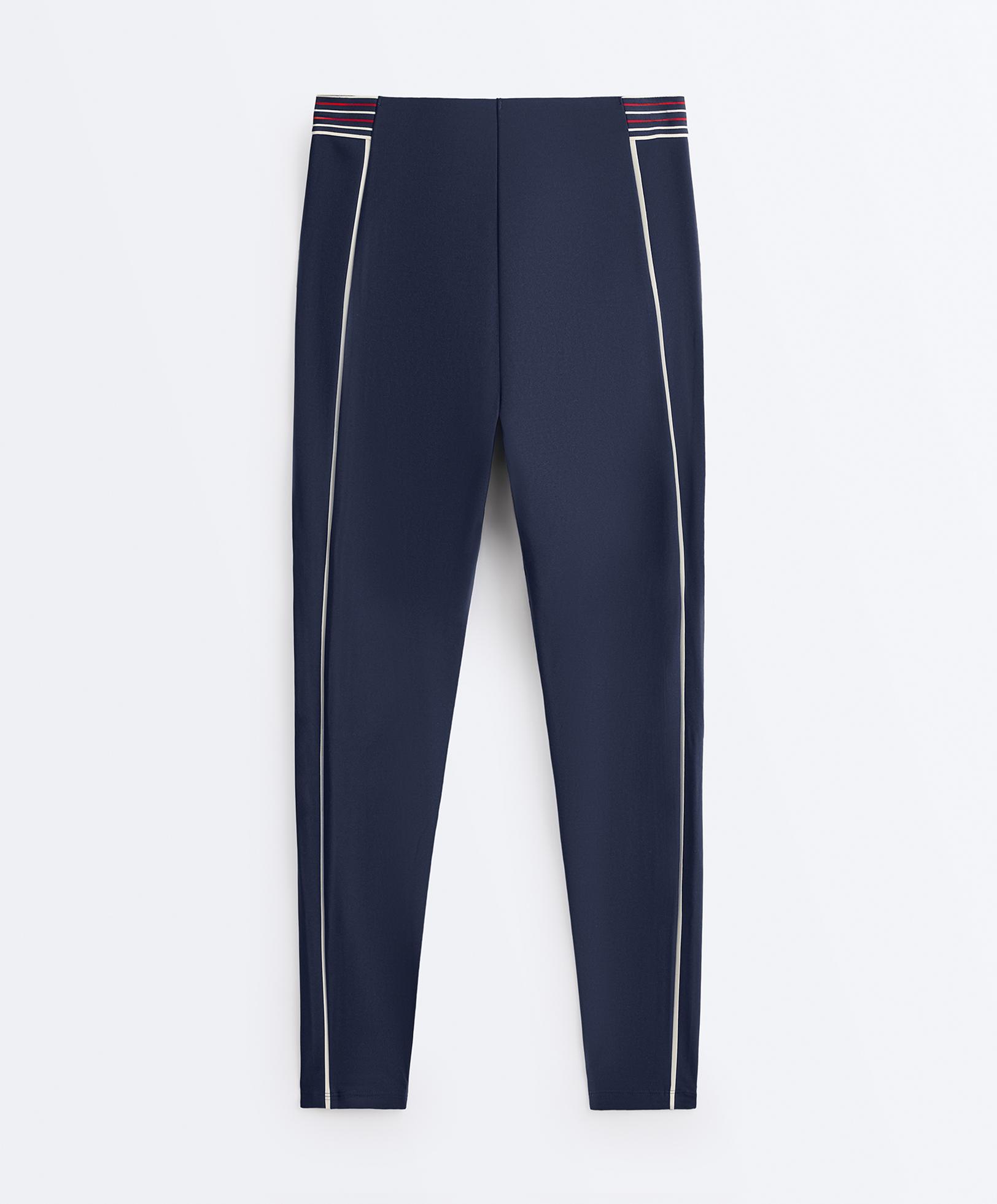 High-rise Compressive core control 65 cm ankle-length leggings — NAVY BLUE