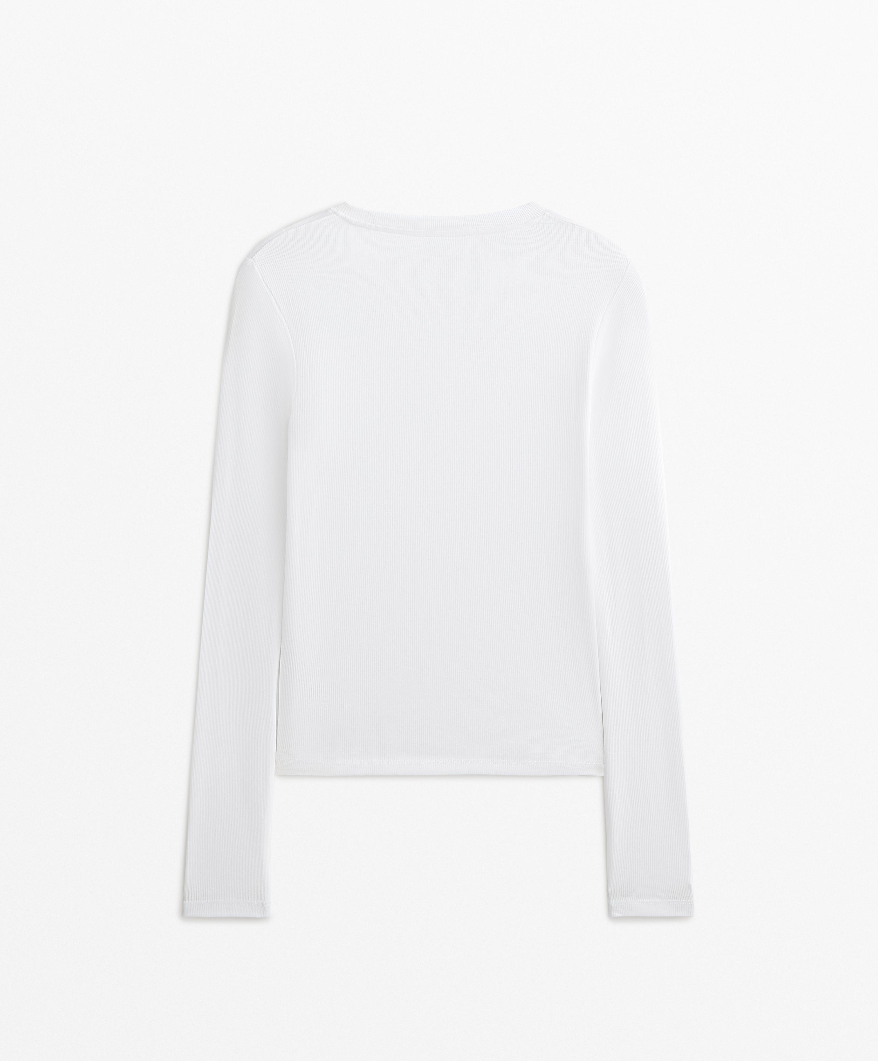 Ribbed long sleeve T-shirt - Sale Ribbed long sleeve T-shirt - Sale