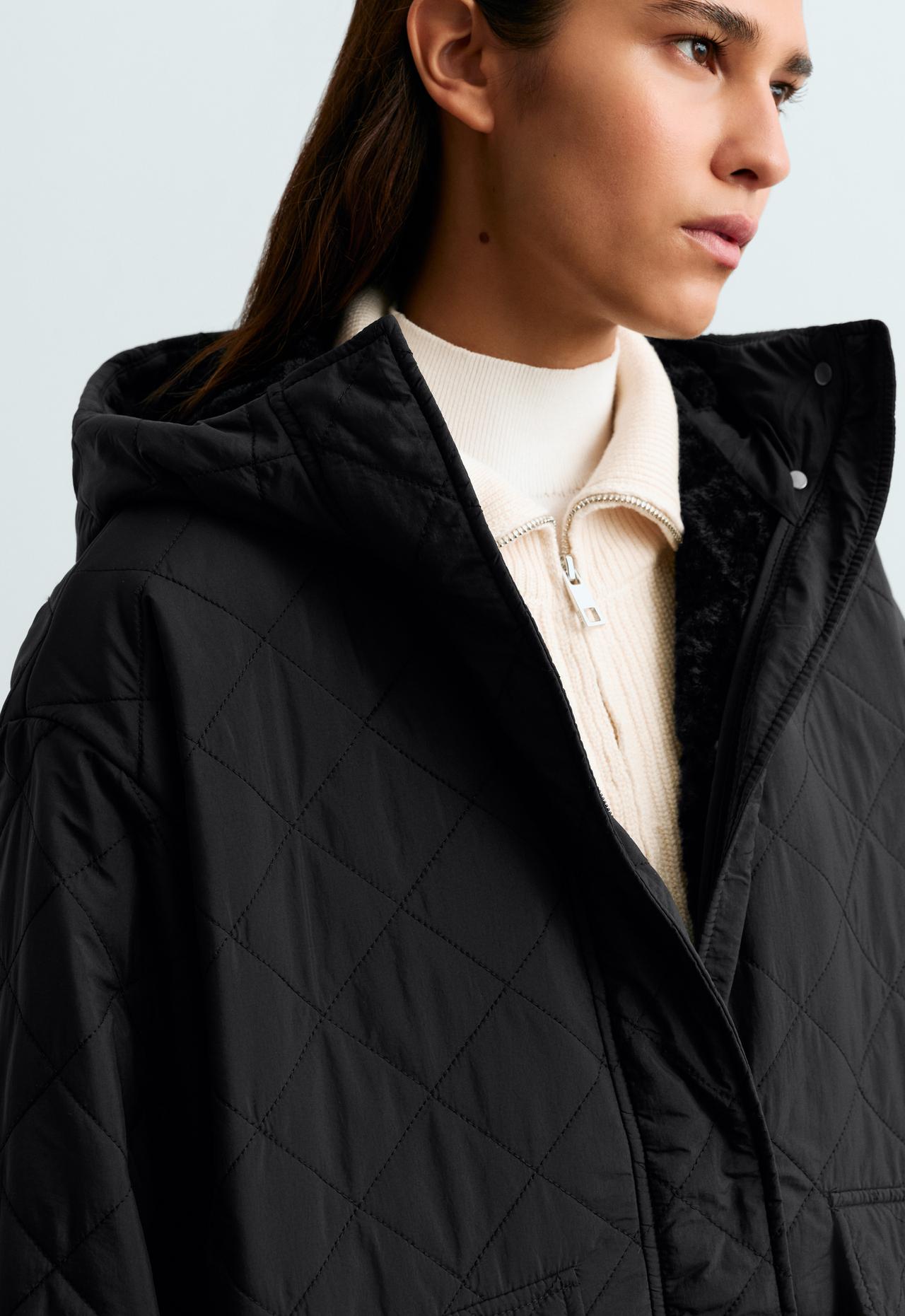 Fellex® aerogel padded jacket with faux-fur-effect lining — BLACK