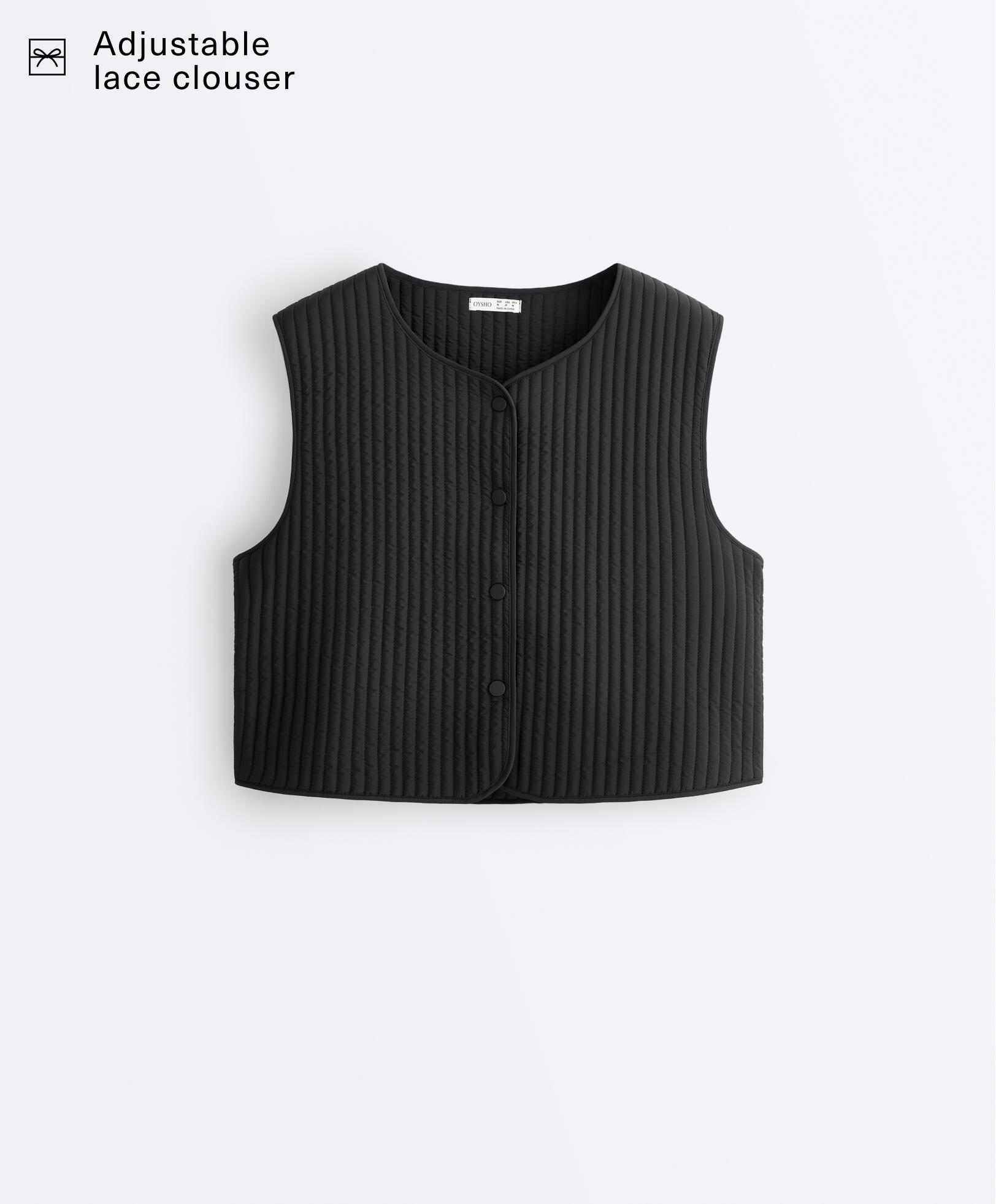 Thin padded nylon gilet — BLACK
