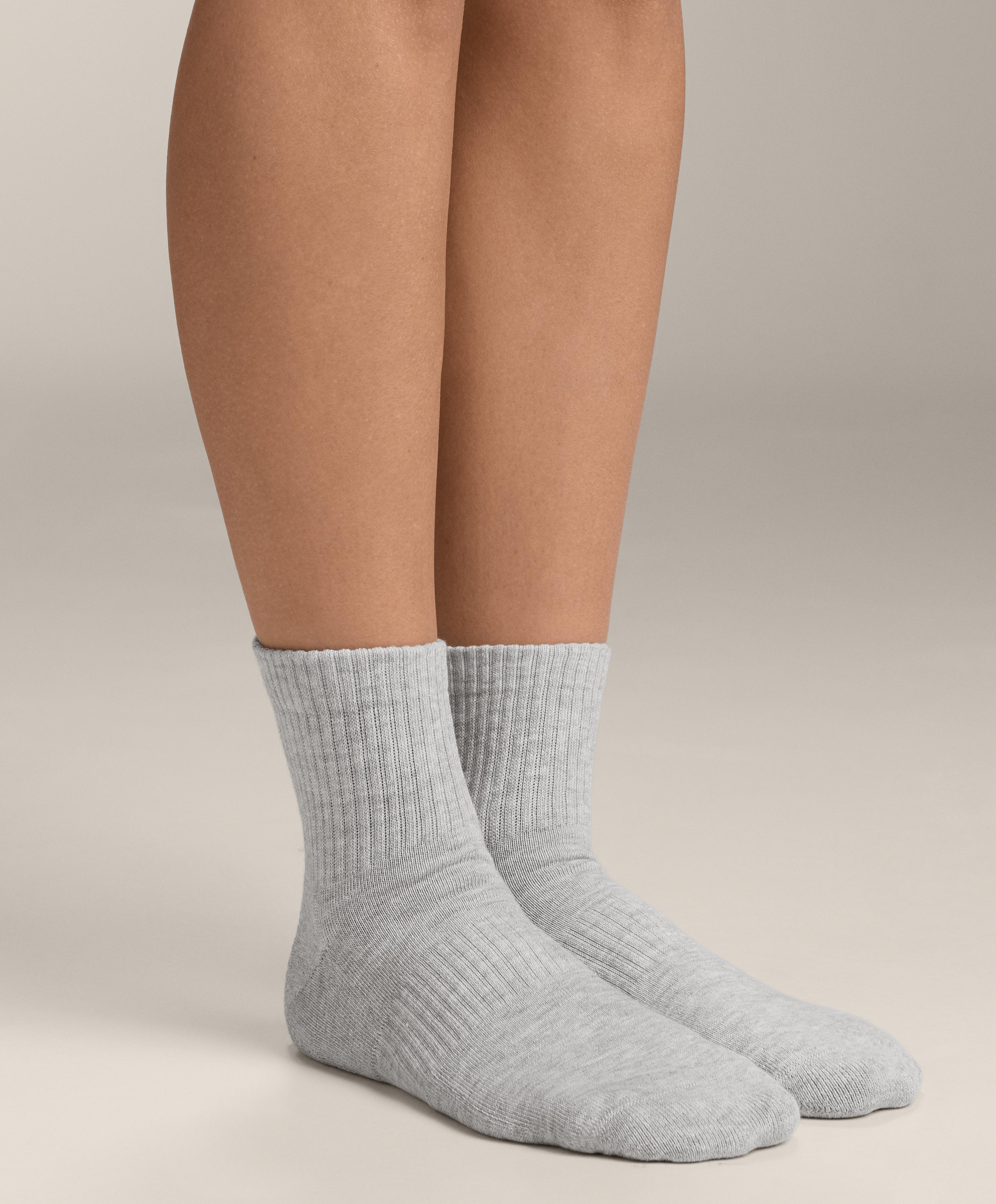 3 pairs of cotton blend quarter sports socks — PALE GREY MELANGE