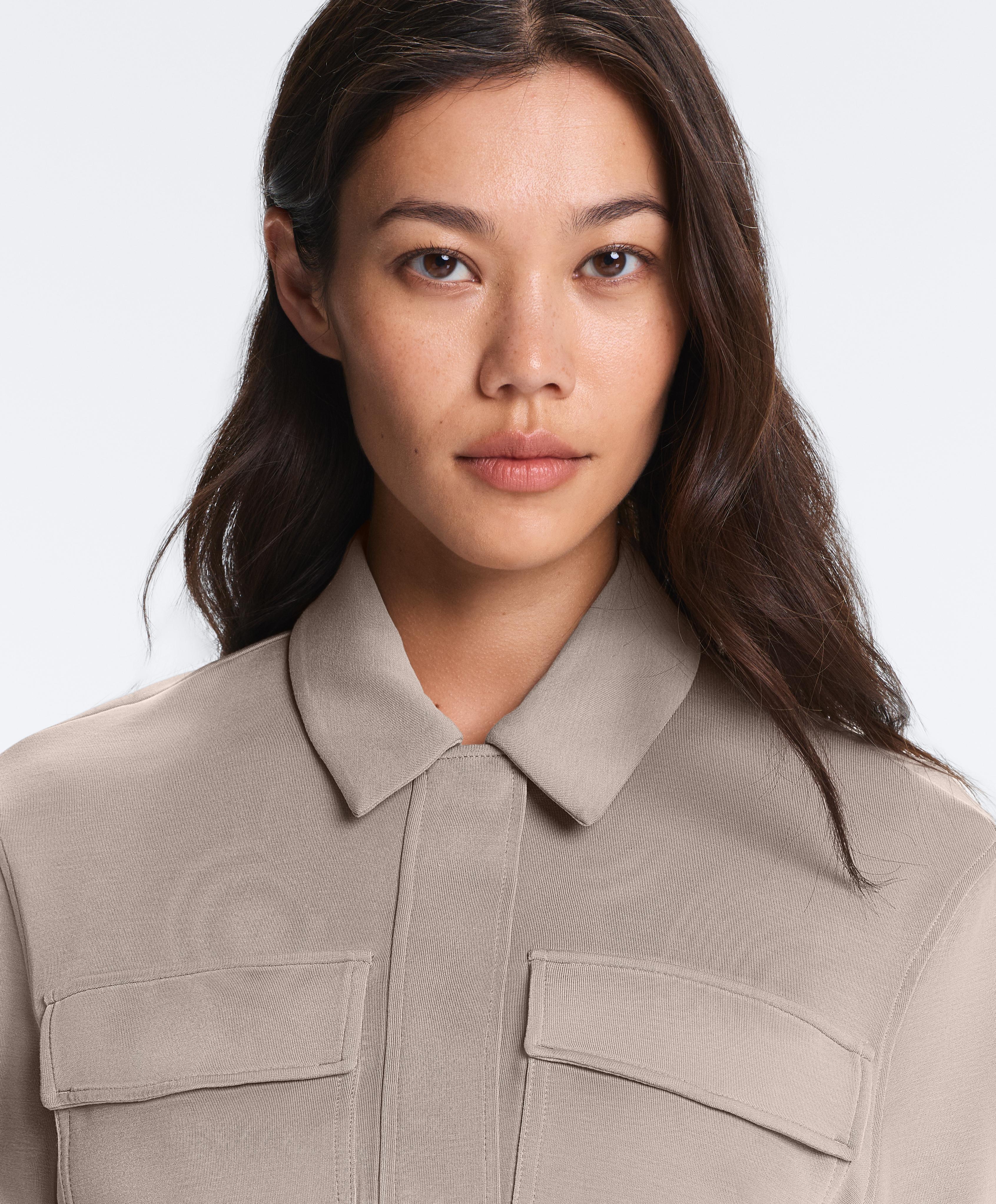 Straight jacket with belt and soft-touch modal — MID-MINK