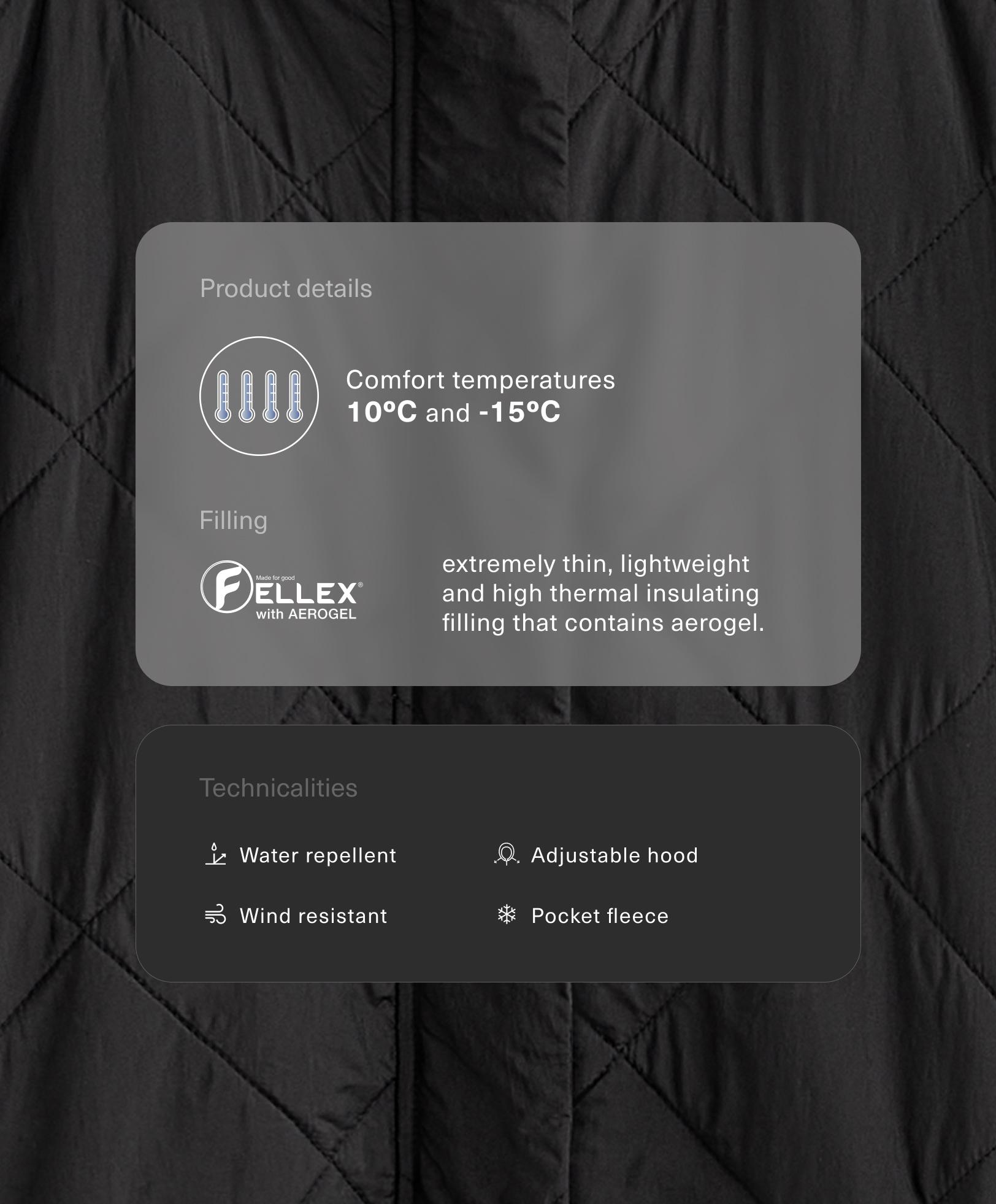 Water-repellent FELLEX® AEROGEL padded jacket