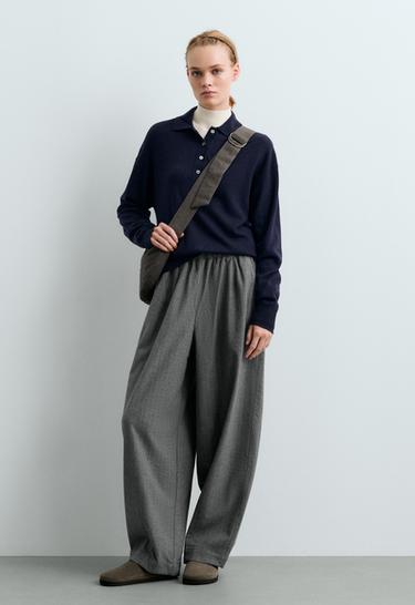 Polo knit 100% wool — INK BLUE 1
