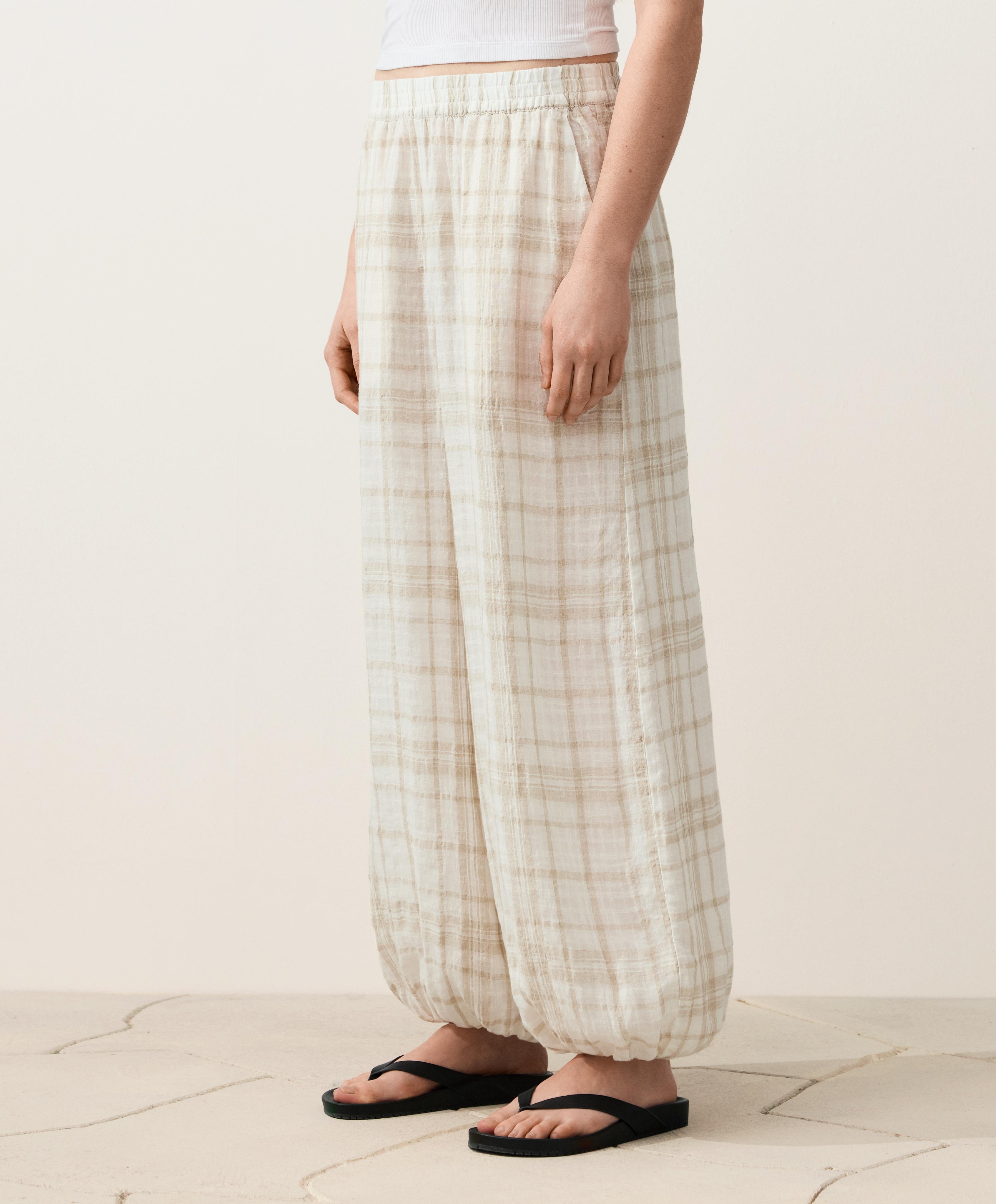 100% linen bloomer trousers