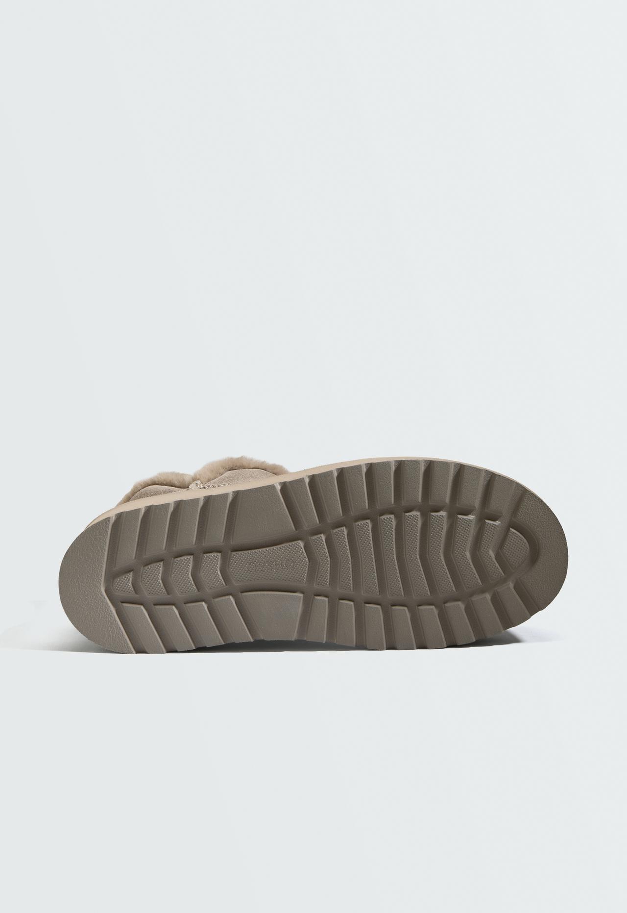 Leather platform boots — MINK
