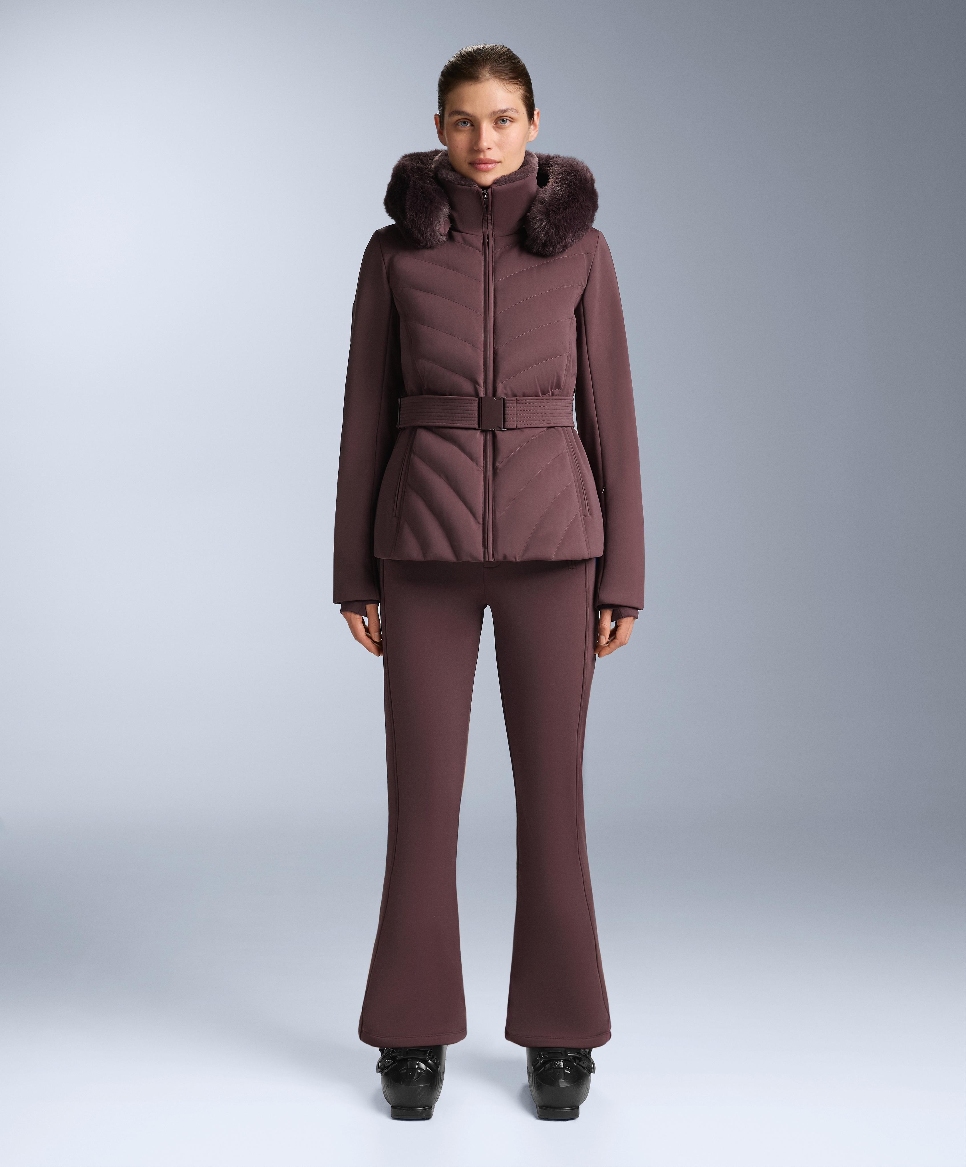 Primaloft® SKI water-resistant super-fitted jacket — DARK WINE RED