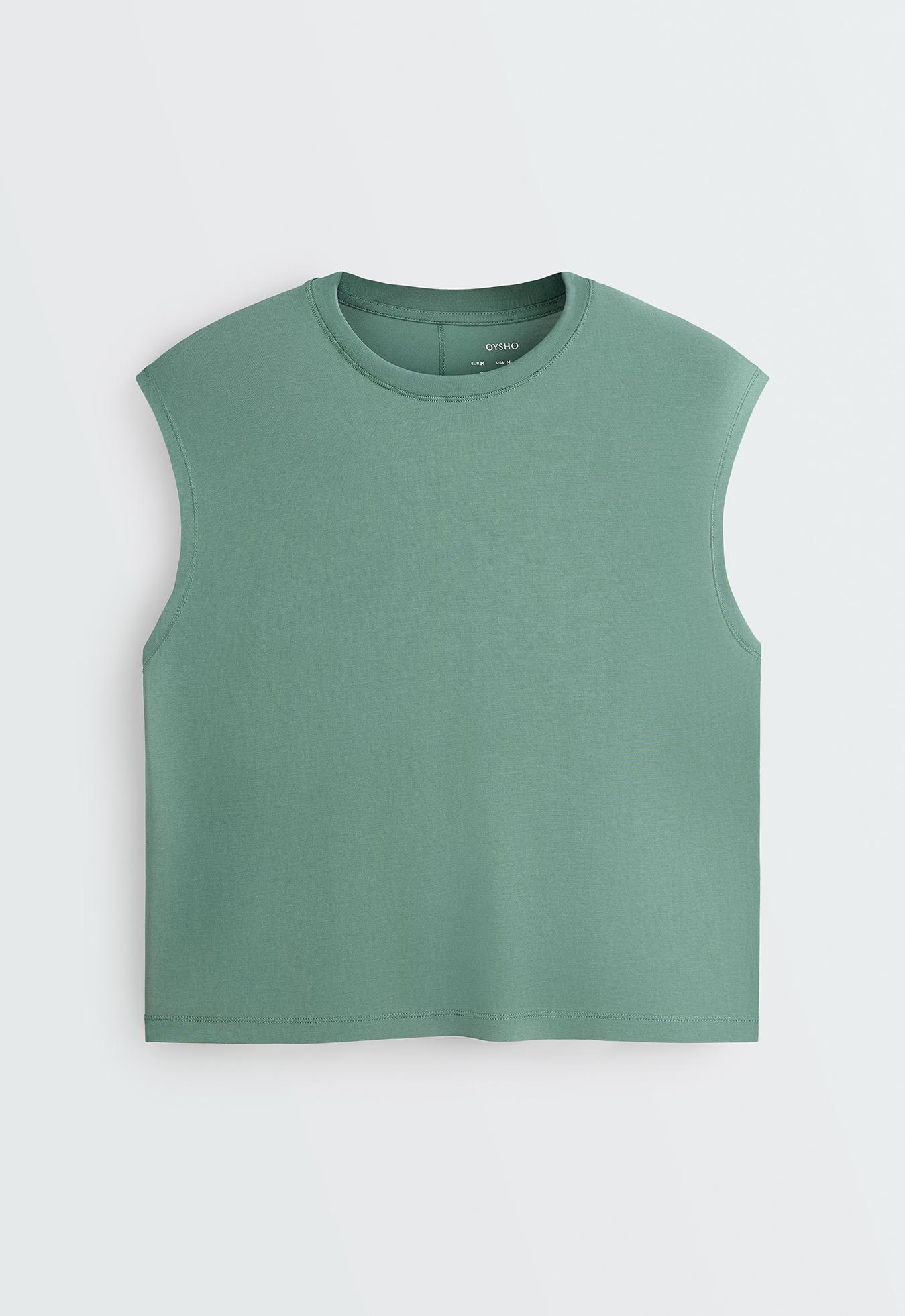 Modal blend sleeveless T-shirt — GREEN