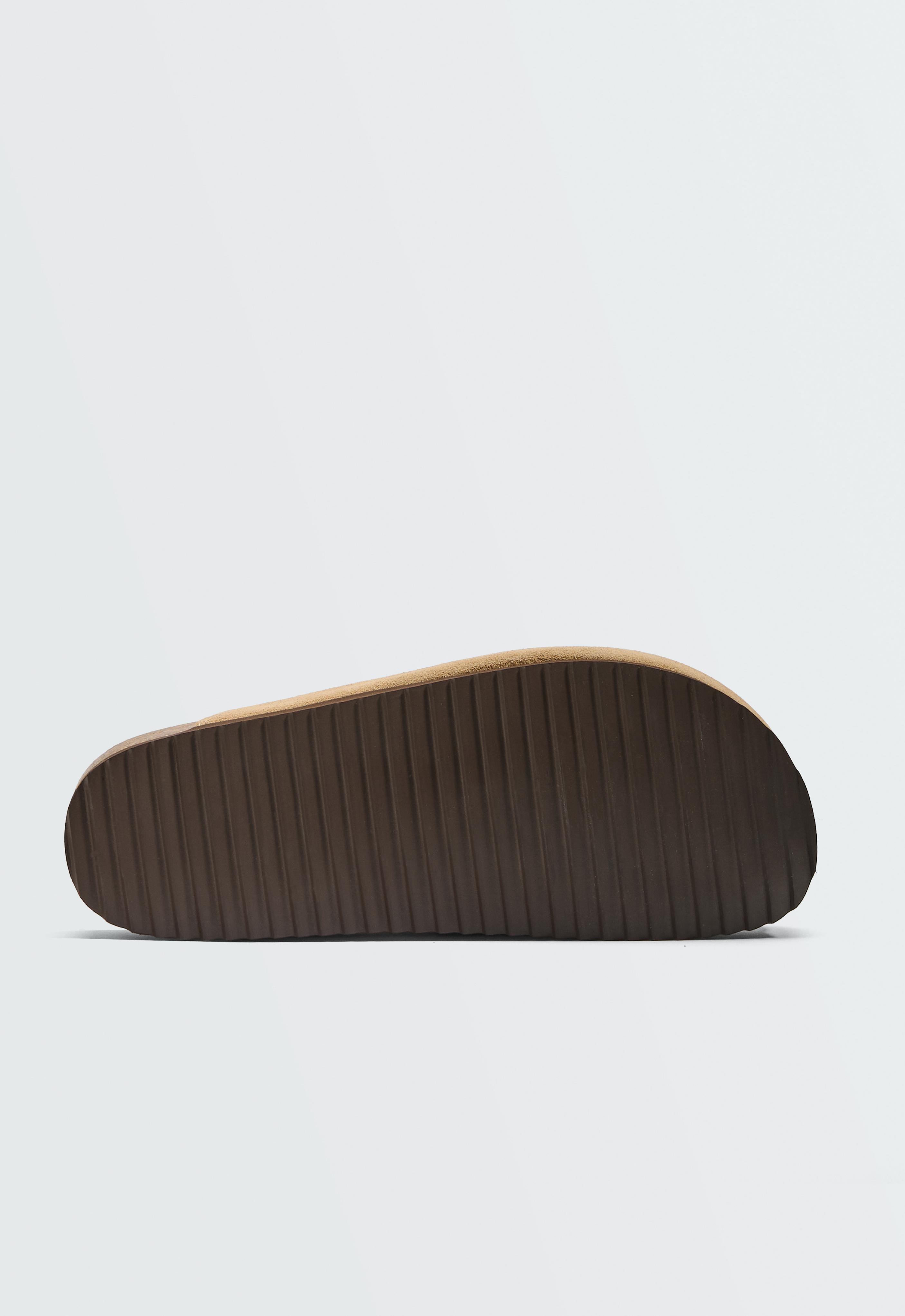 Split-leather mules — SAND