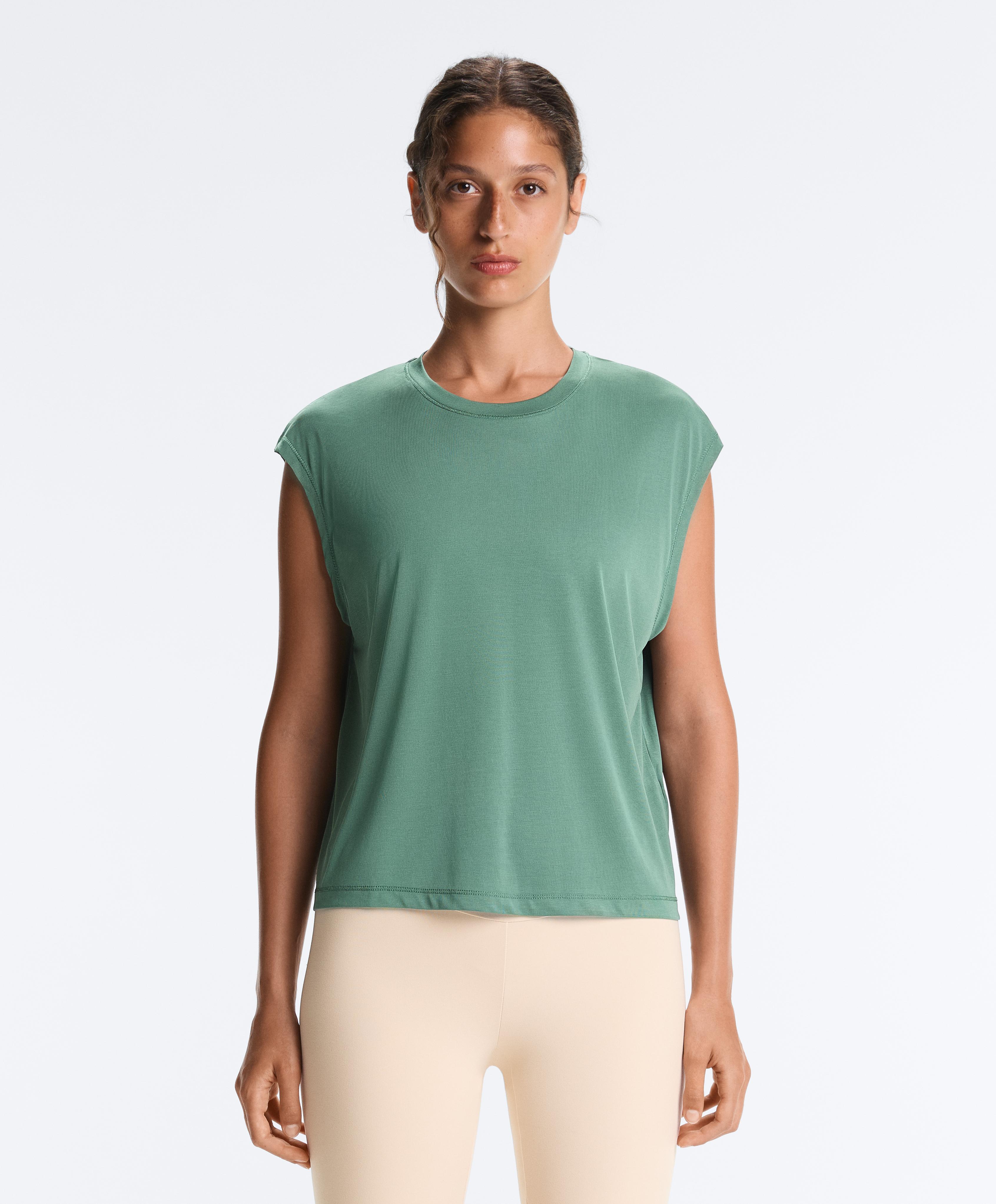 Modal blend sleeveless T-shirt — GREEN