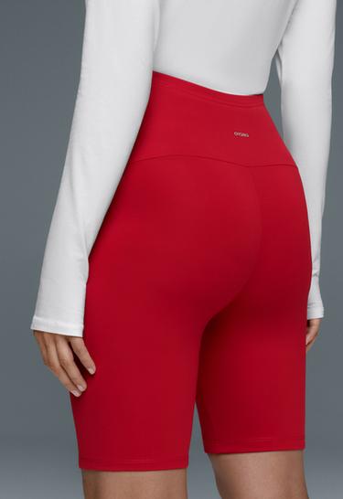 Maternity Comfortlux 20cm biker leggings — STRONG RED 4