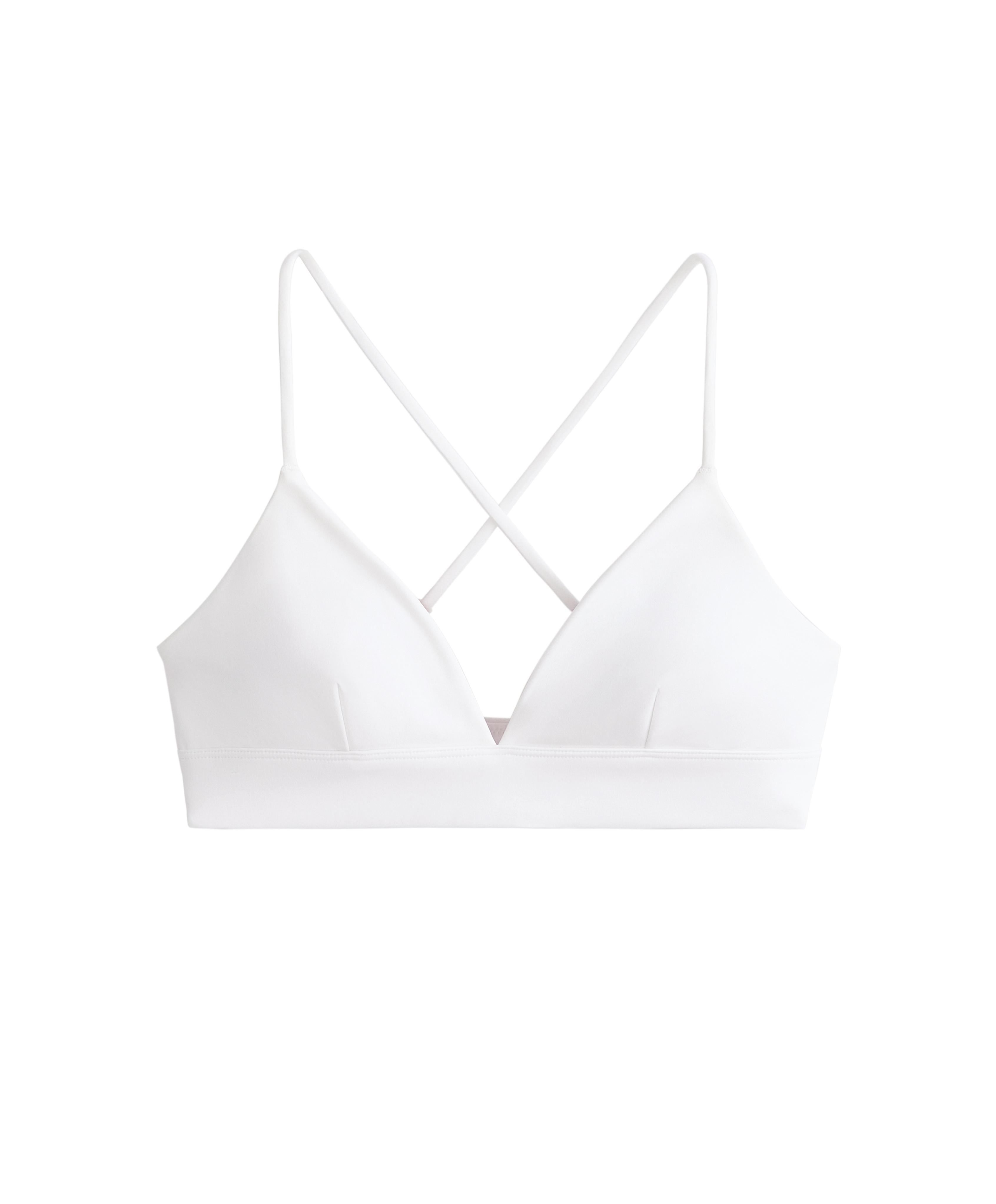 Comfortlux low-support triangle sports bra — WHITE