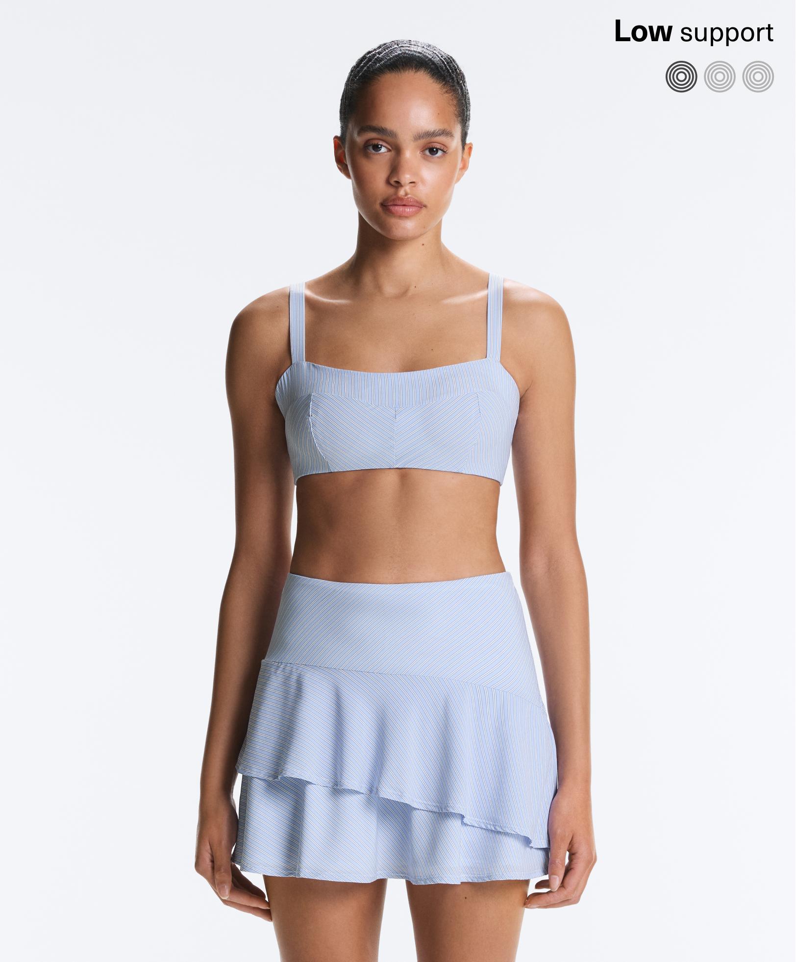 Medium support straight stripe sports bra