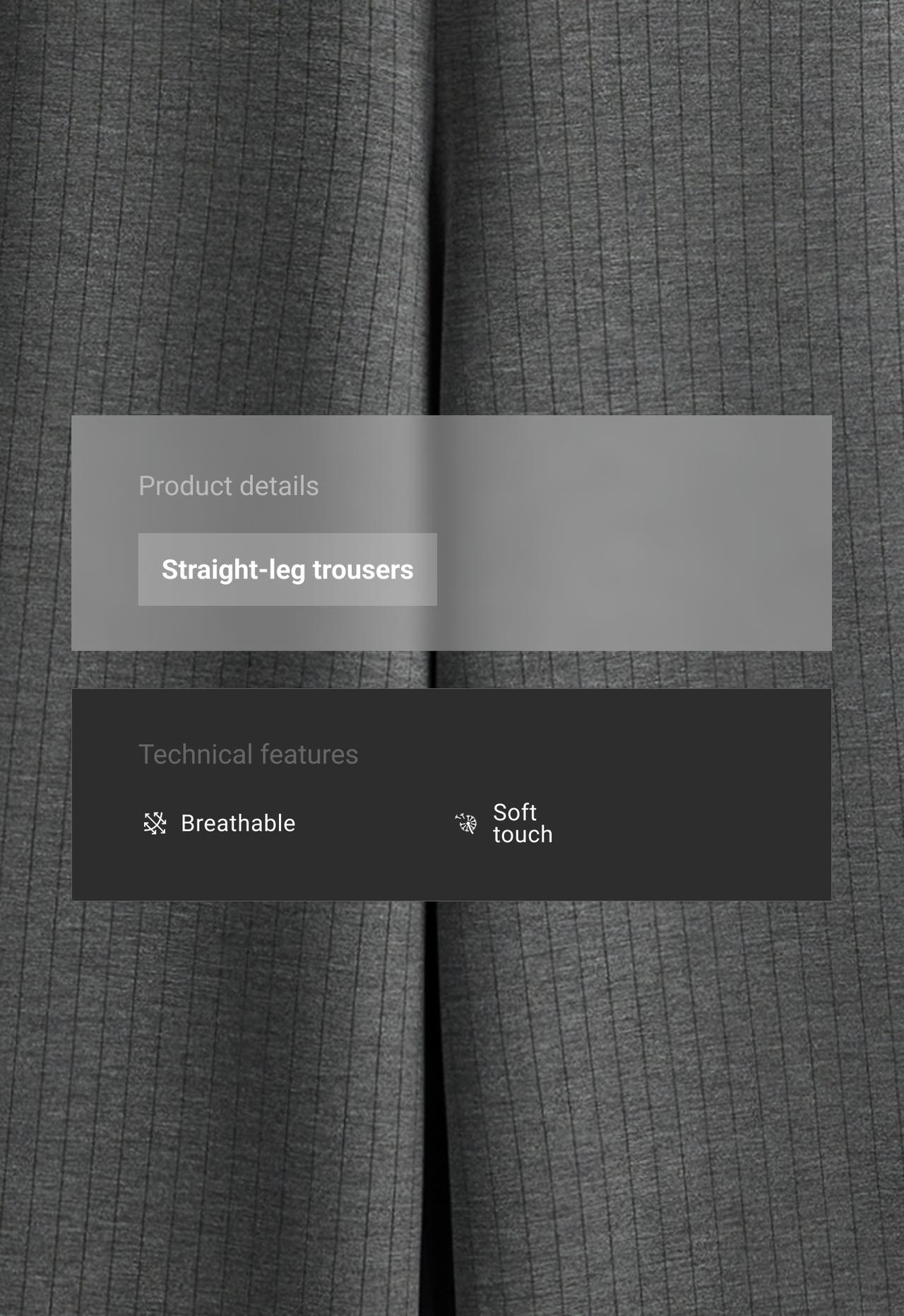 Straight-leg super high rise trousers with modal pinstripe — ASPHALT GREY