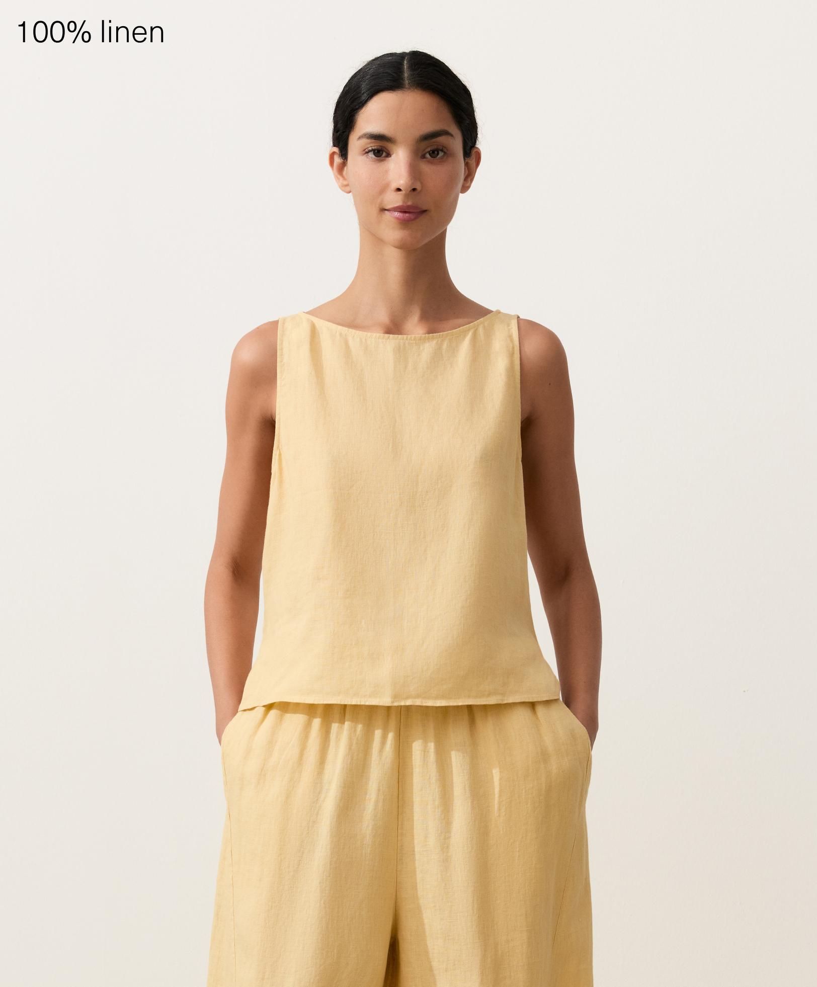 Top carré 100% lin