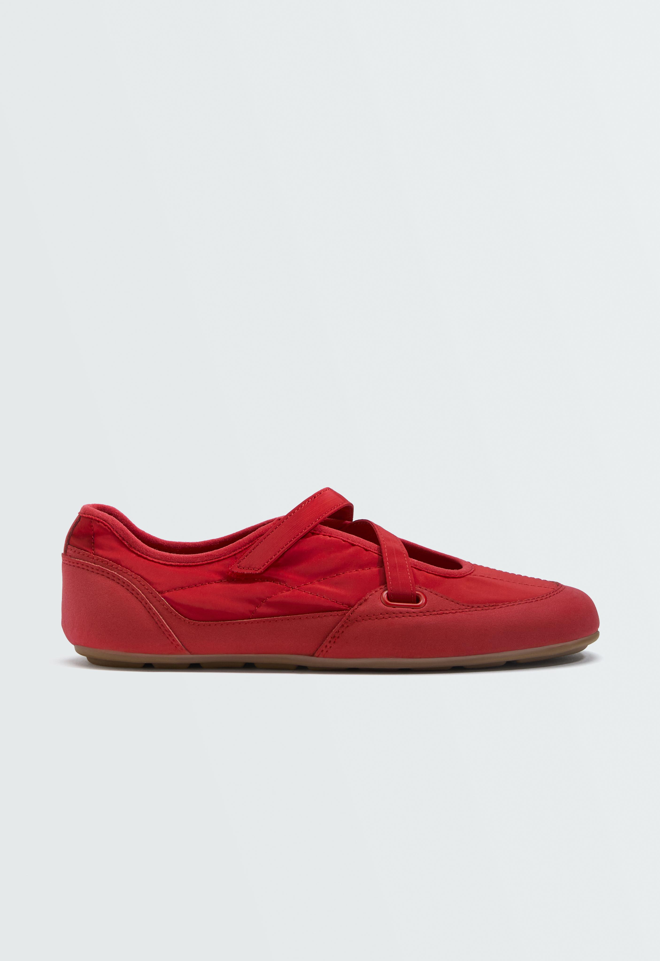 Nylon sport ballet flat — RED