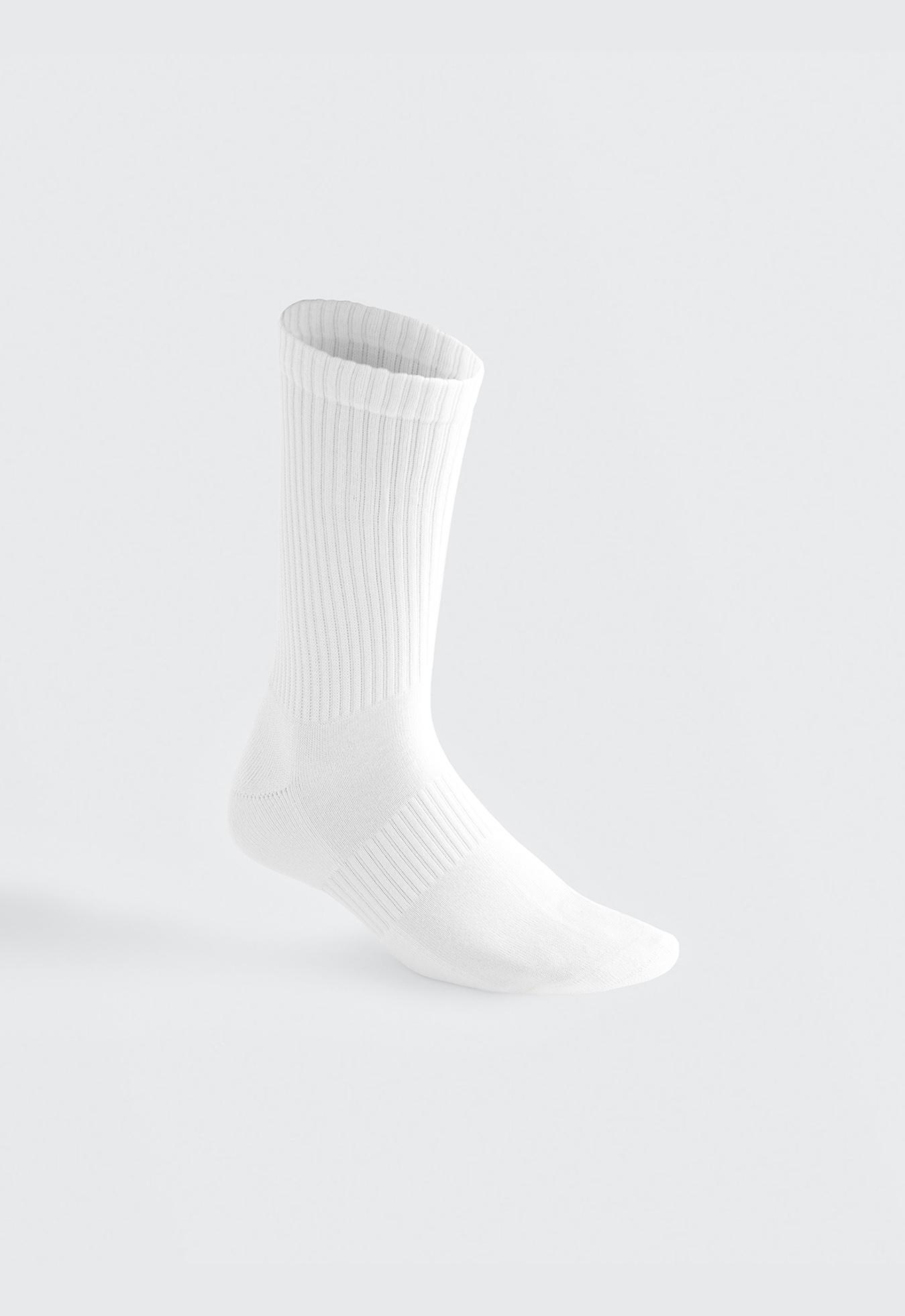 3 pairs of classic cotton blend sports socks — WHITE