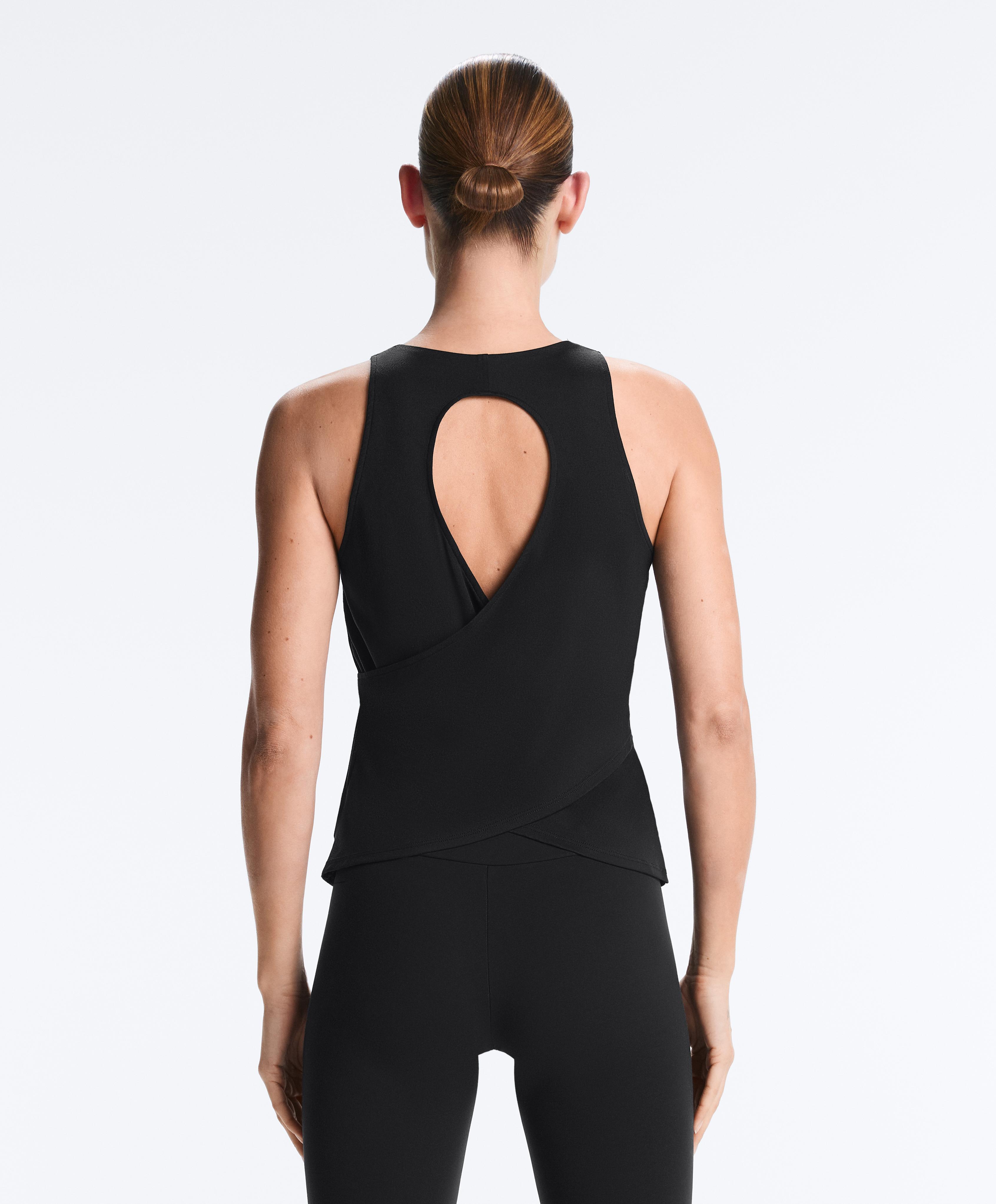 Comfortlux cross-back T-shirt — BLACK