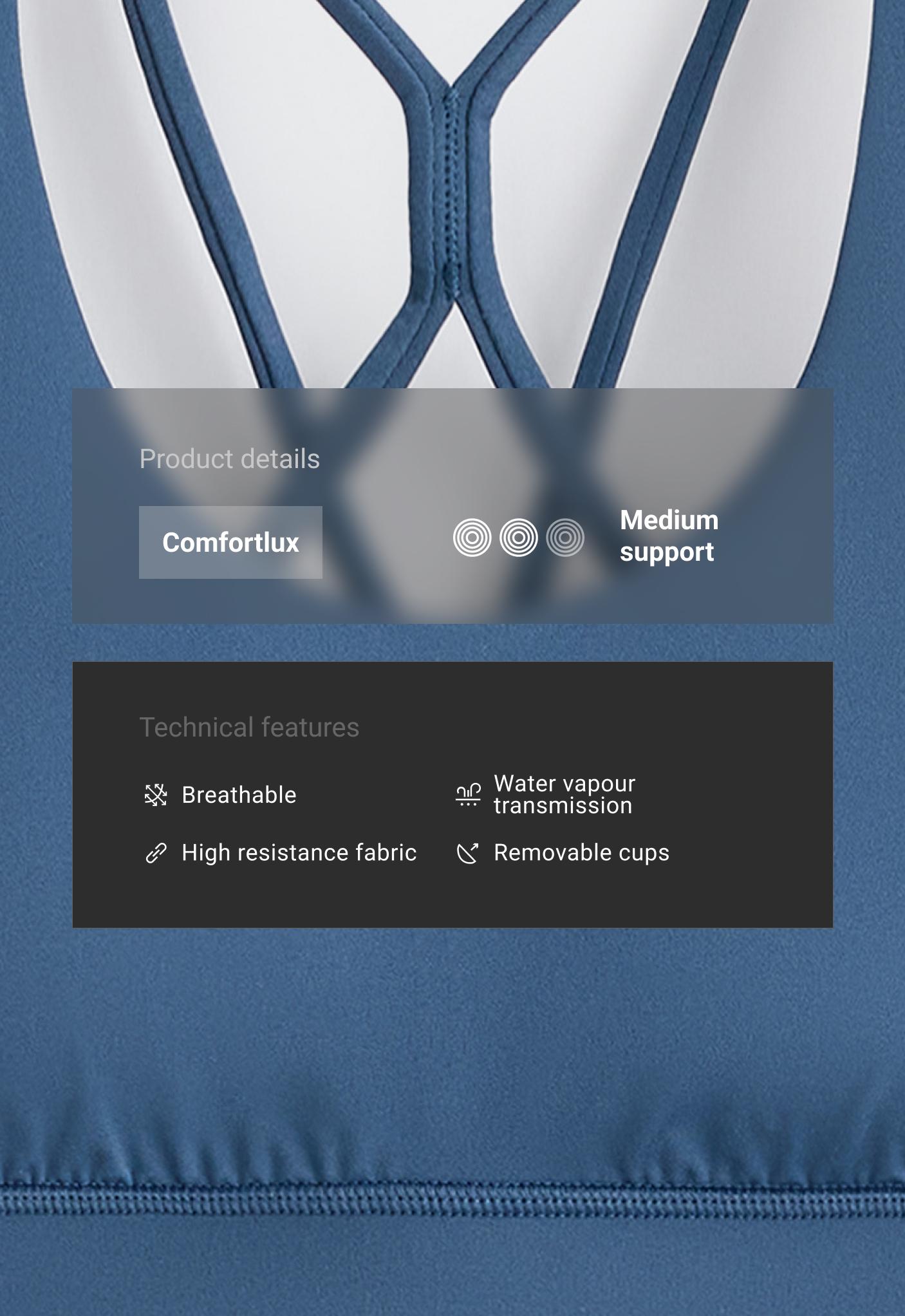حمالة صدر رياضية Comfortlux متوسطة التثبيت بكبات