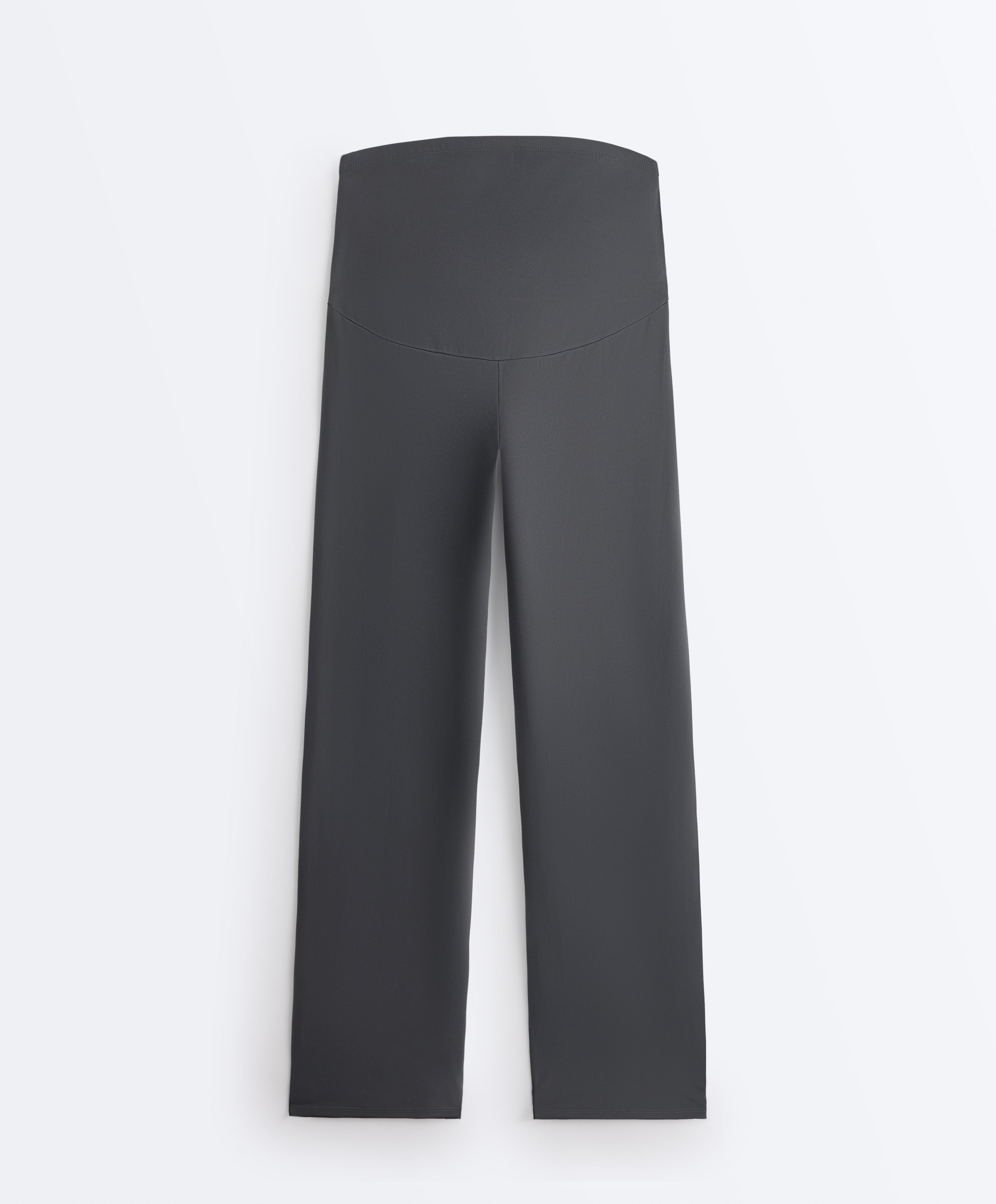 Comfortlux maternity straight-leg trousers — ASPHALT