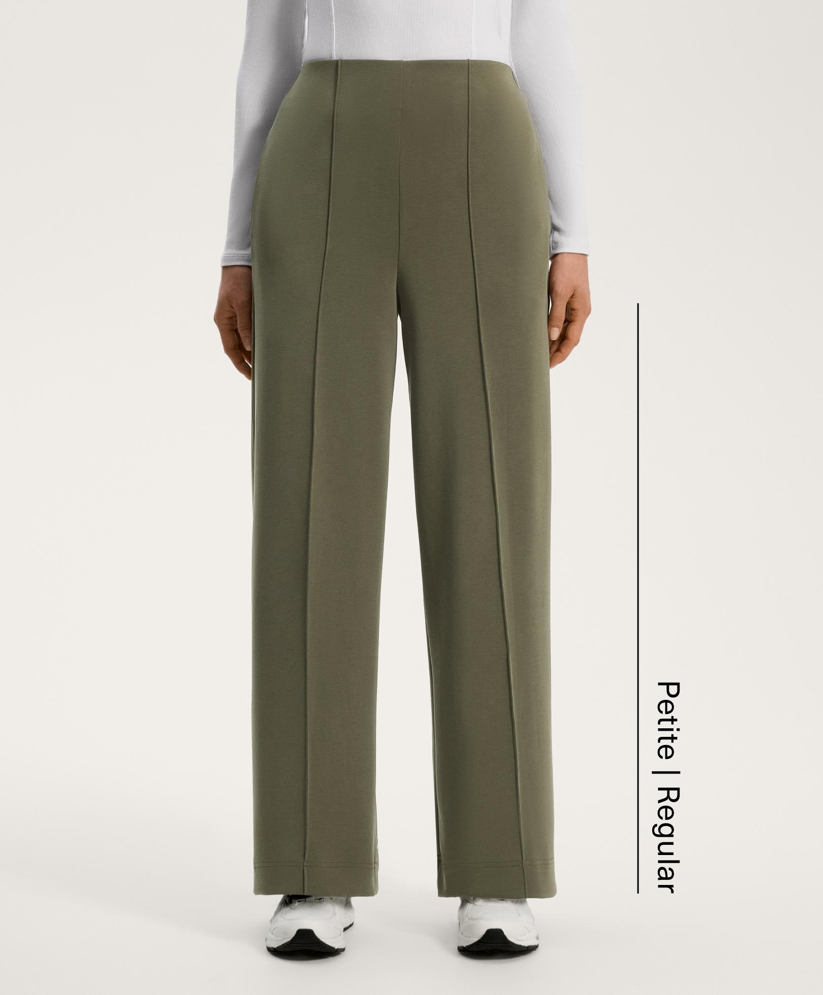 Pantalon droit à nervure avec modal au toucher doux