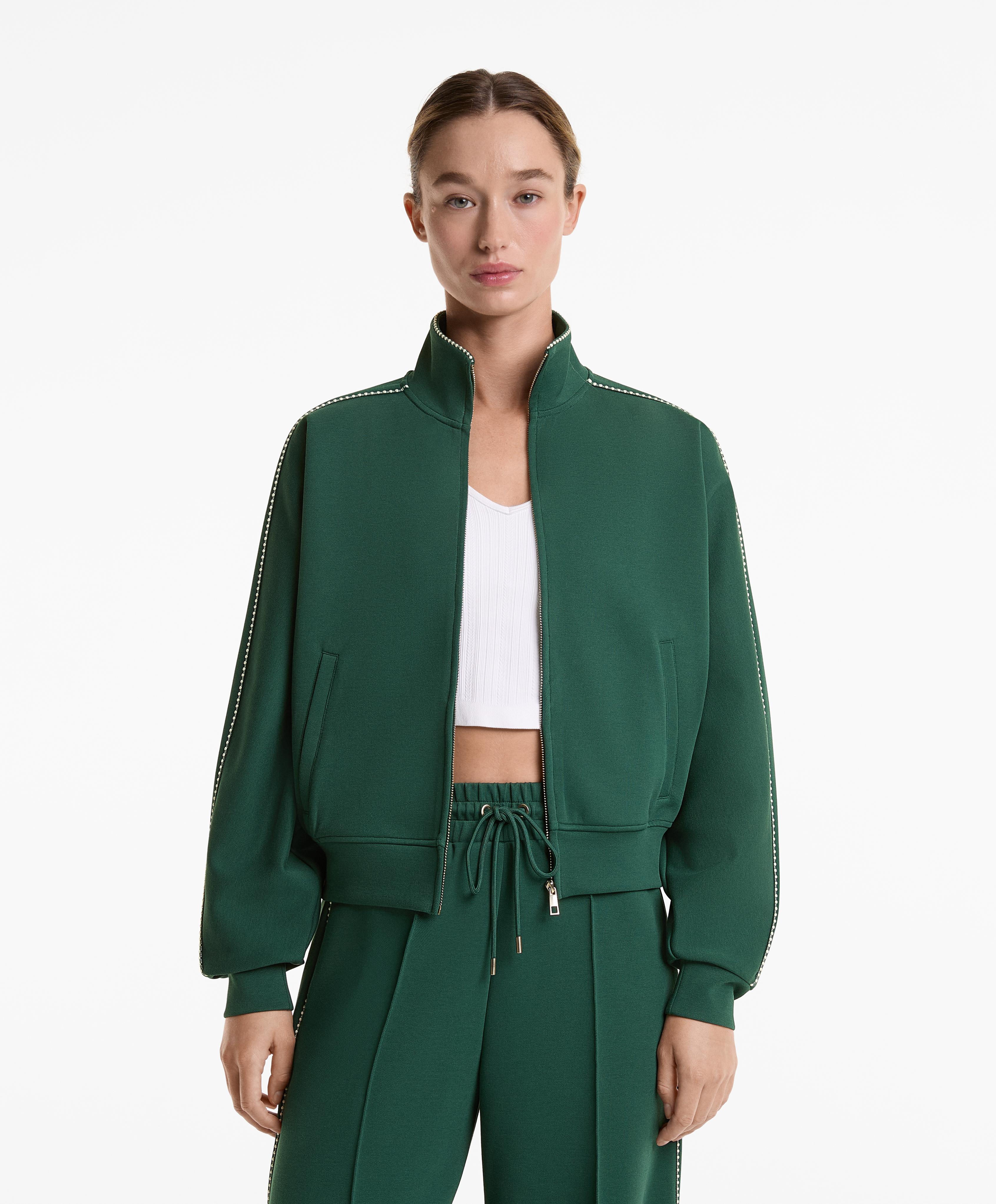 Veste piping piqué de poids moyen contenant du coton Veste piping piqué de poids moyen contenant du coton