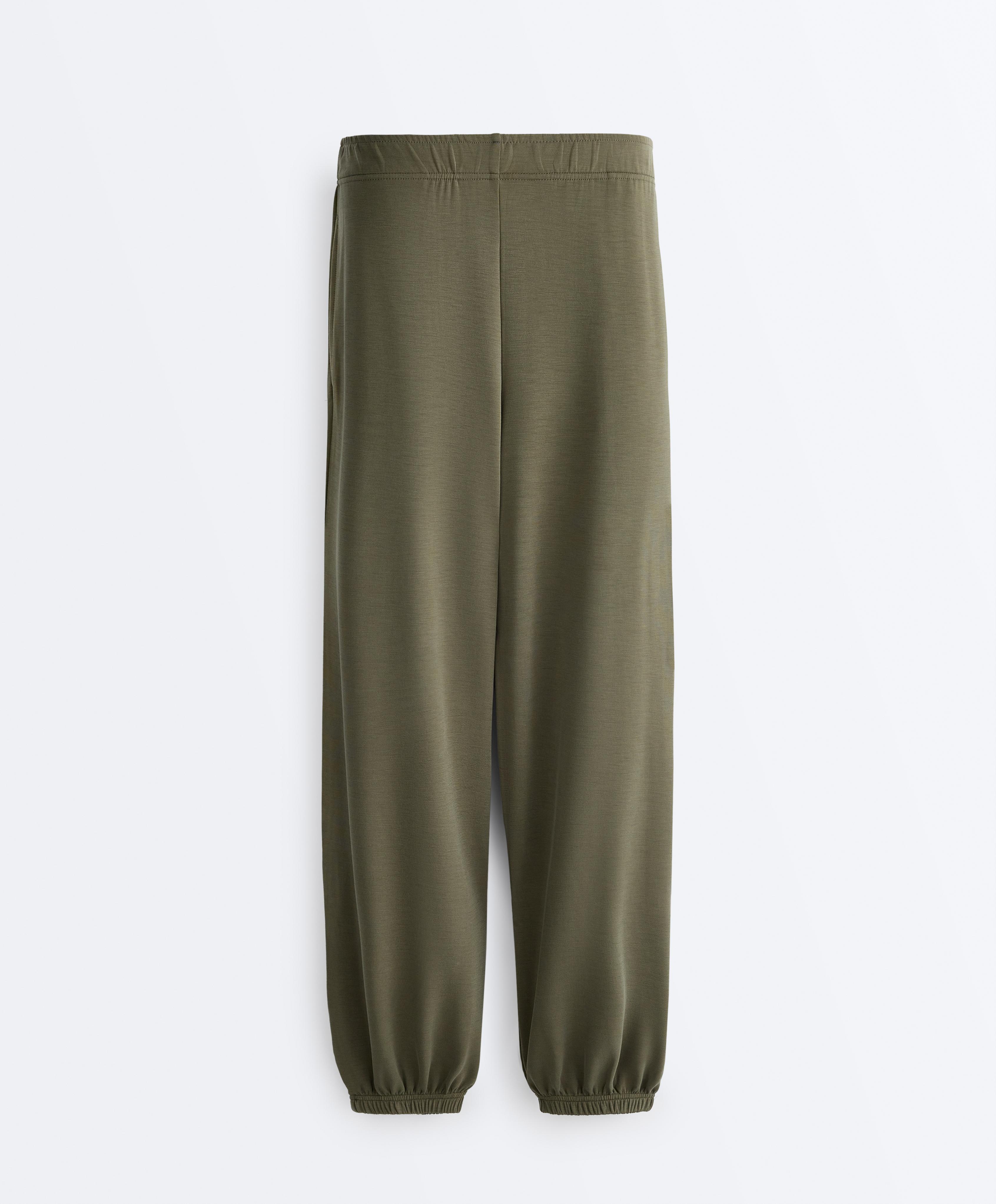 Soft-touch modal joggers — KHAKI