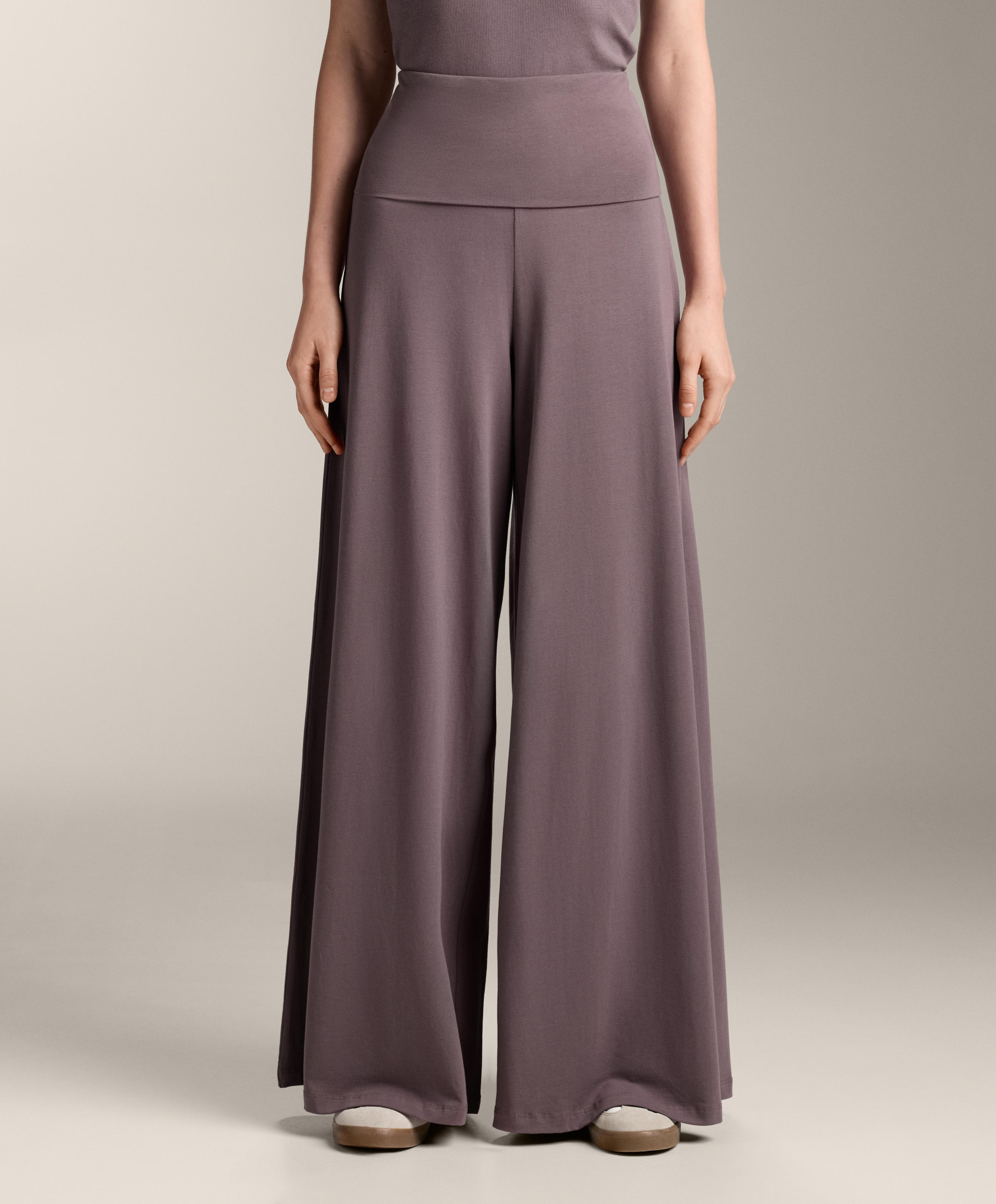 Pantalón palazzo cintura vuelta mezcla algodón