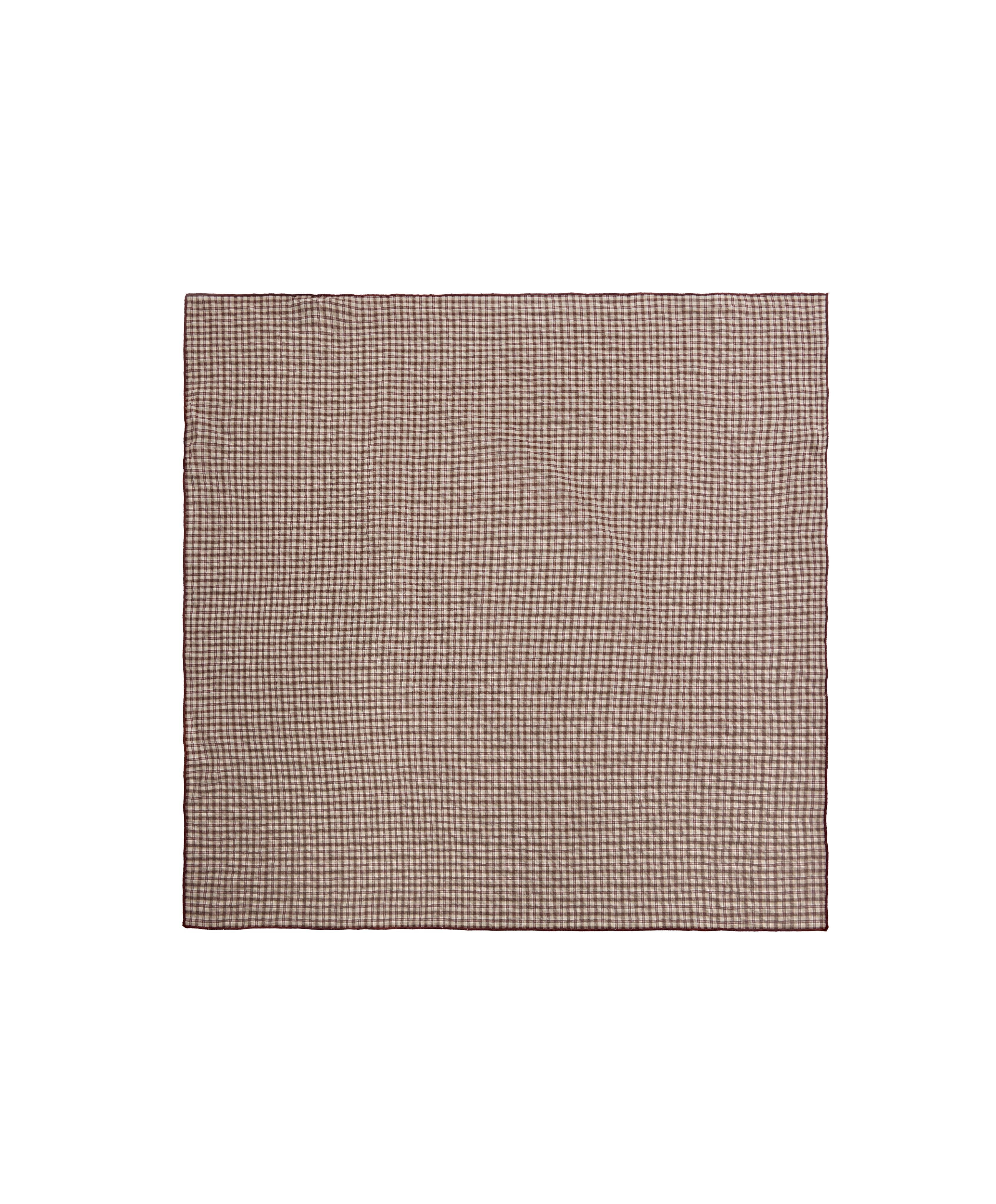 94% cotton check scarf — TAN
