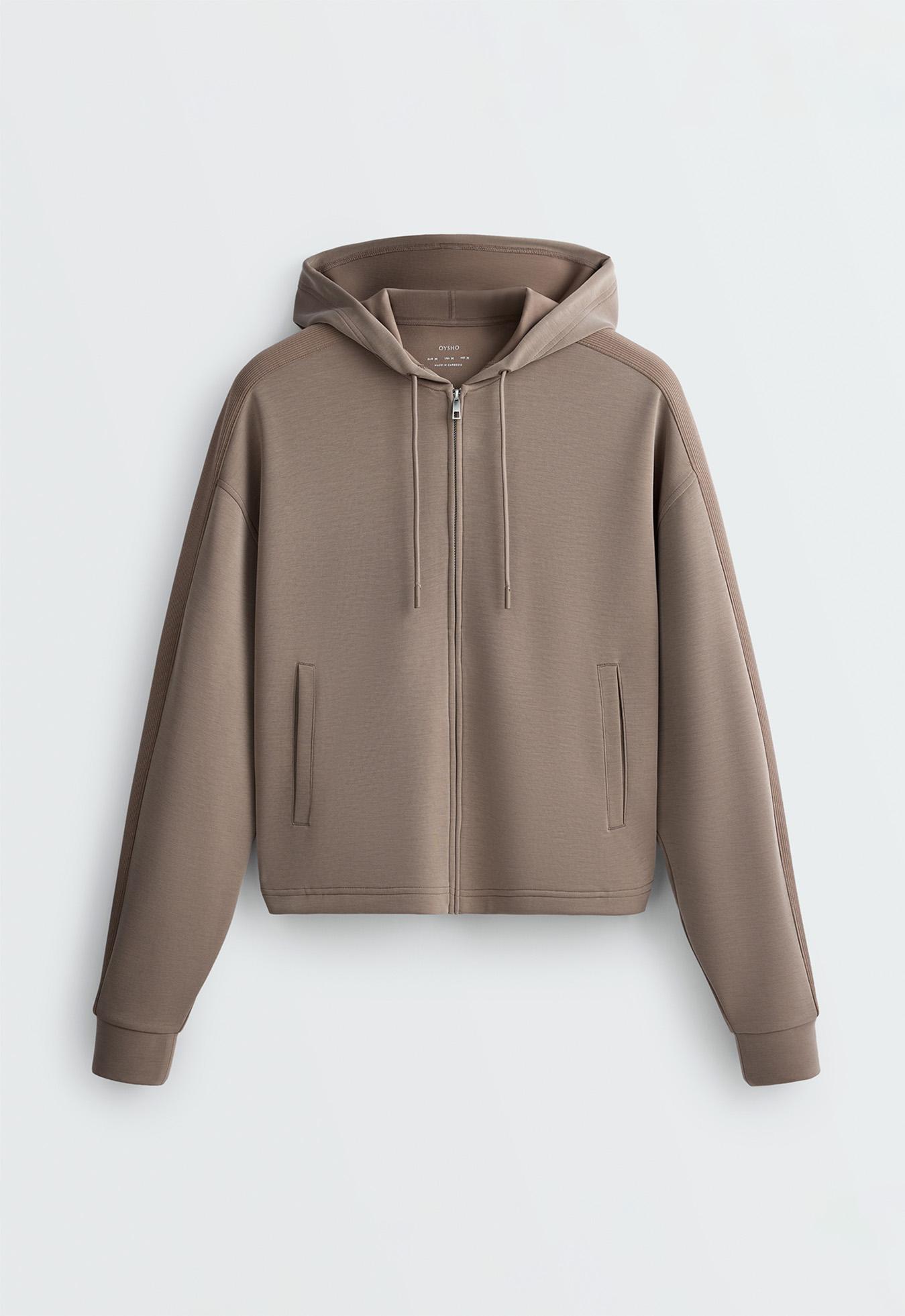 Short hooded jacket with modal — MINK