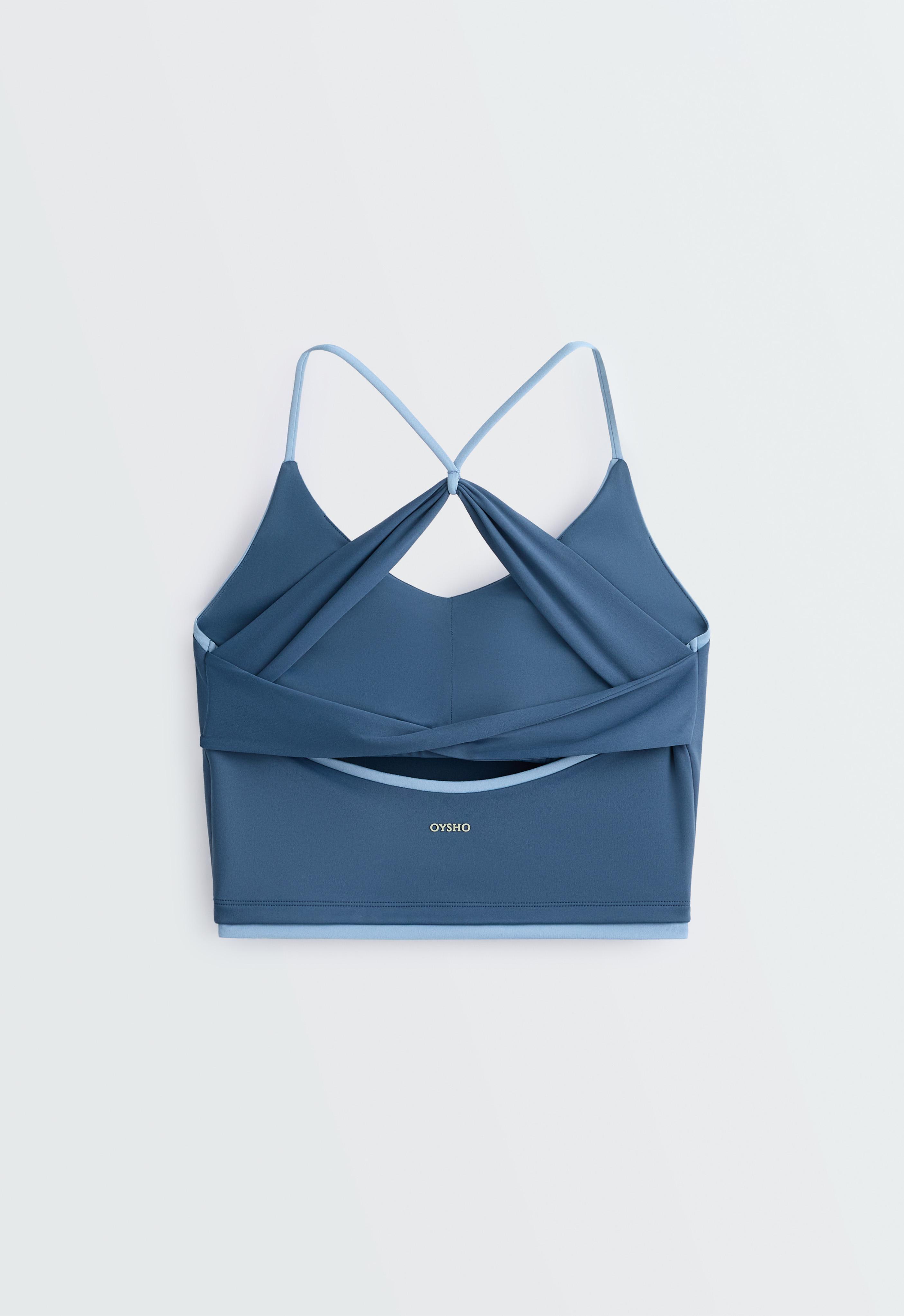 Comfortlux cross-strap tank top — MID GREY-BLUE