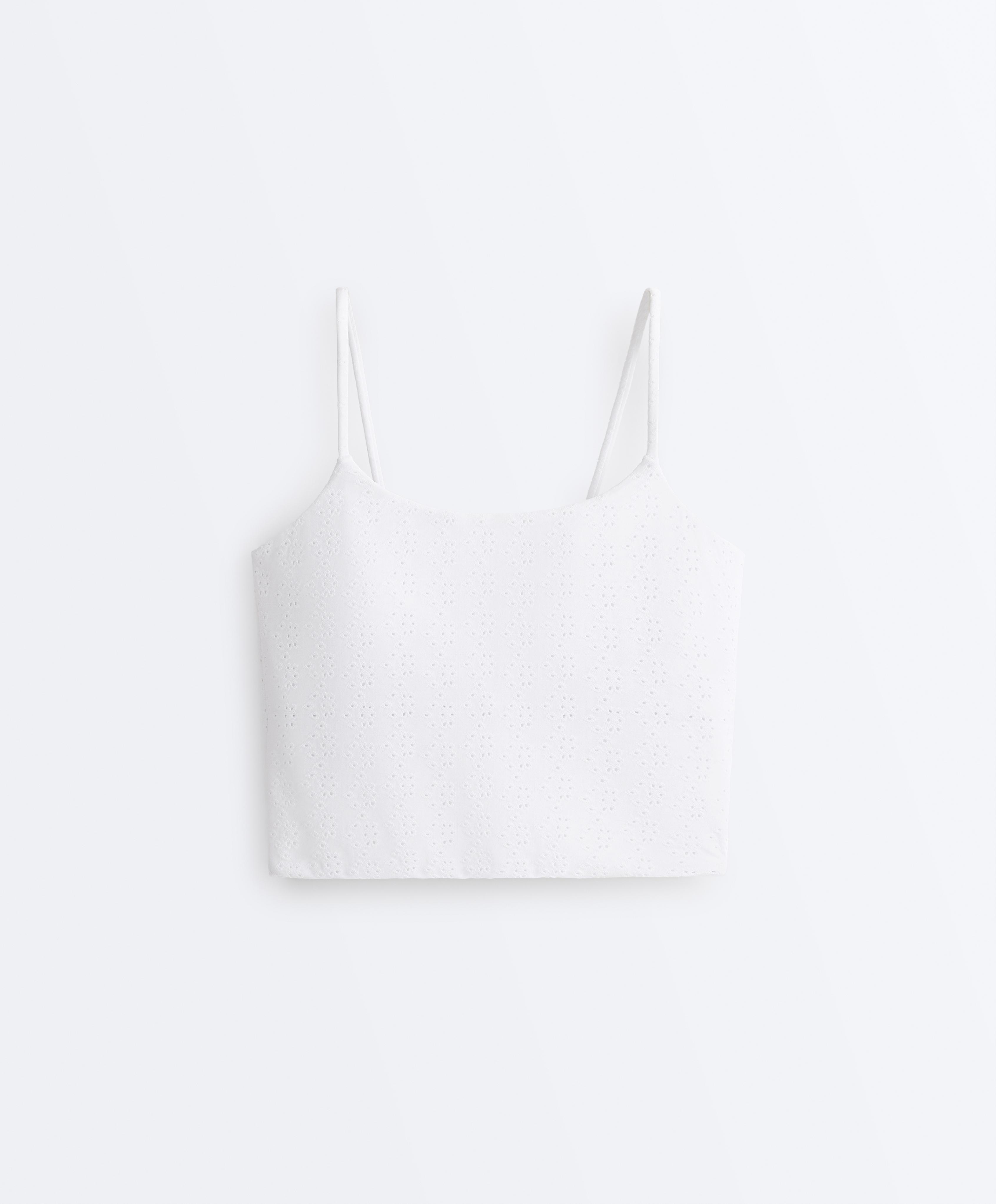 Comfortlux embroidered tank top — WHITE