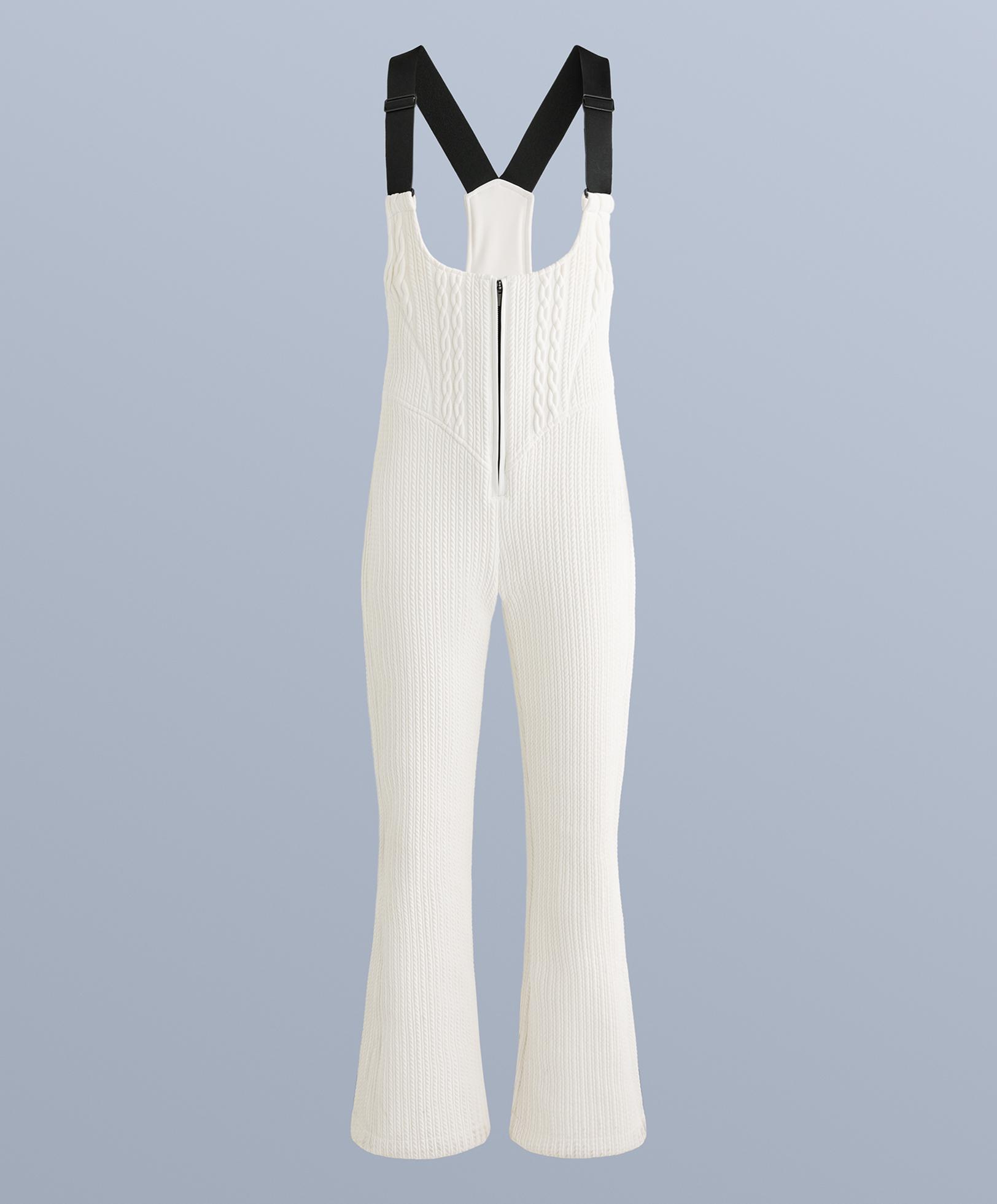 Water-resistant SKI flare dungarees — WHITE