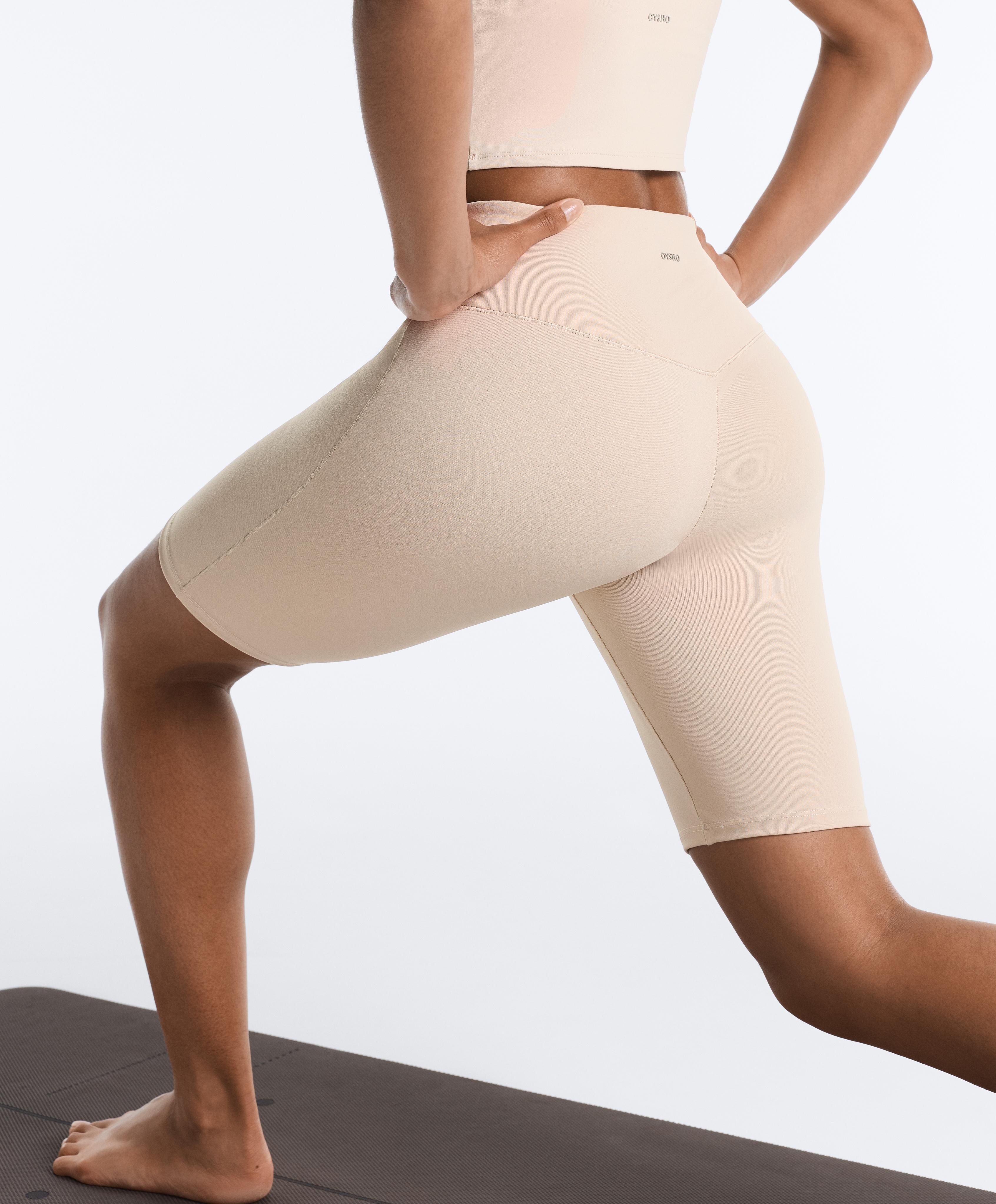 Evermove high-rise 20cm cycle leggings — PALE MINK
