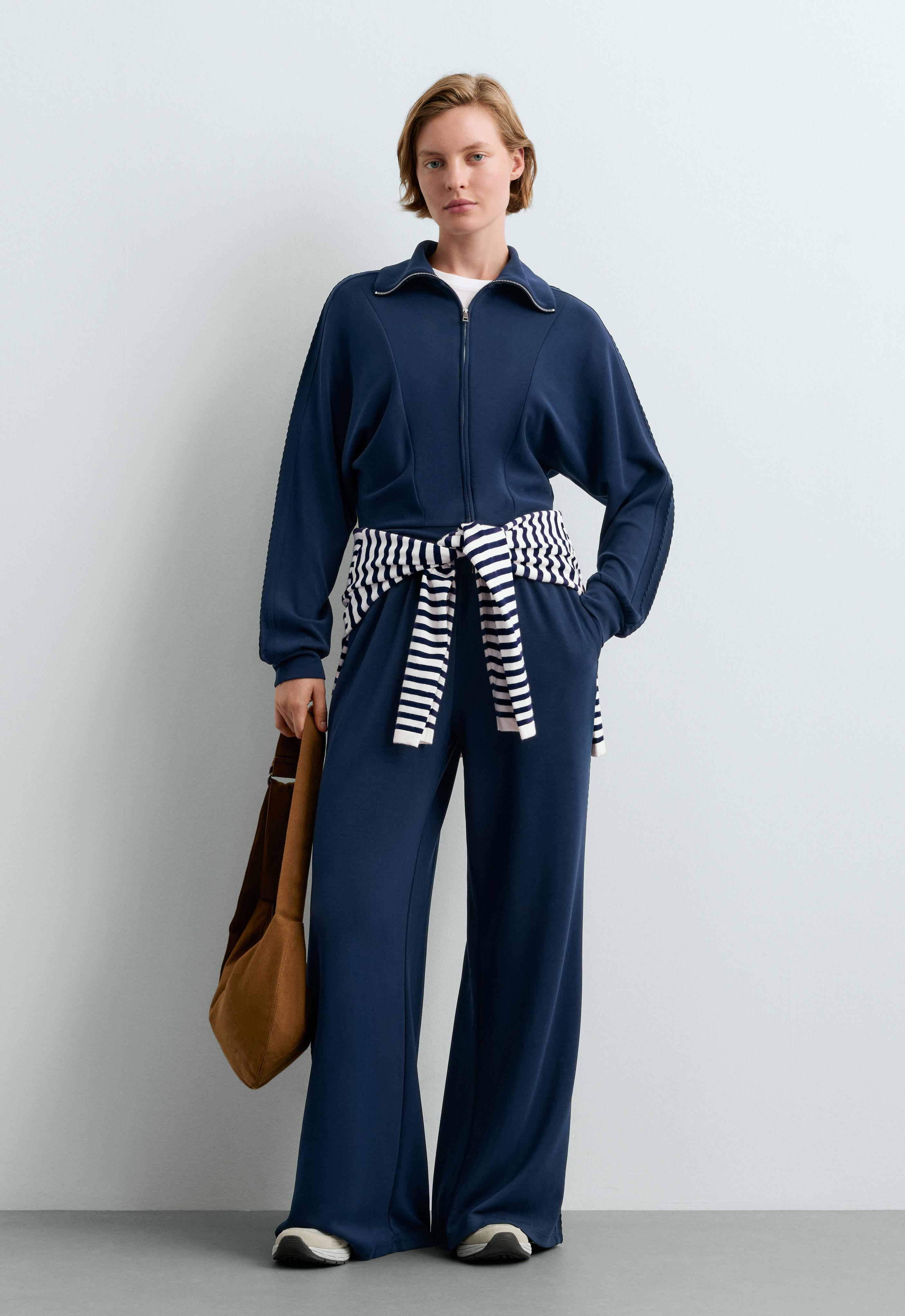 Straight-leg trousers with soft-touch modal