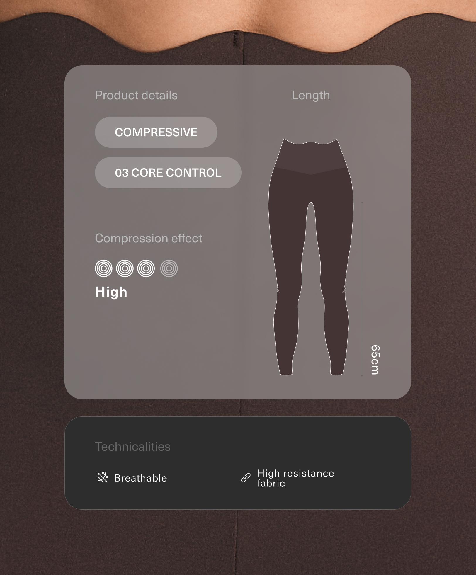 لغينغ للكاحل بخصر مرتفع Compressive بتحكم أساسي ومموج لغينغ للكاحل بخصر مرتفع Compressive بتحكم أساسي ومموج