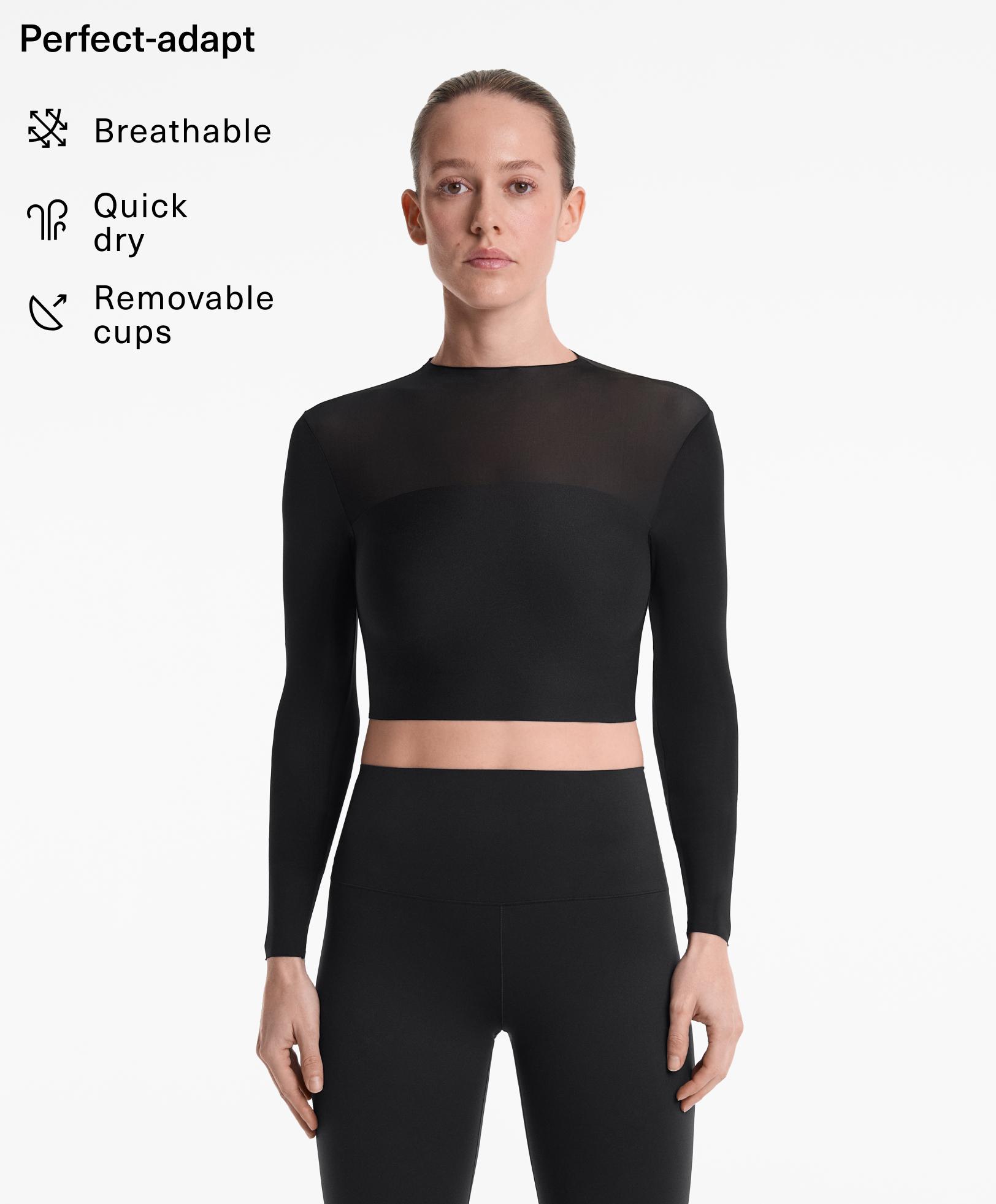 Perfect-adapt mesh long-sleeved T-shirt