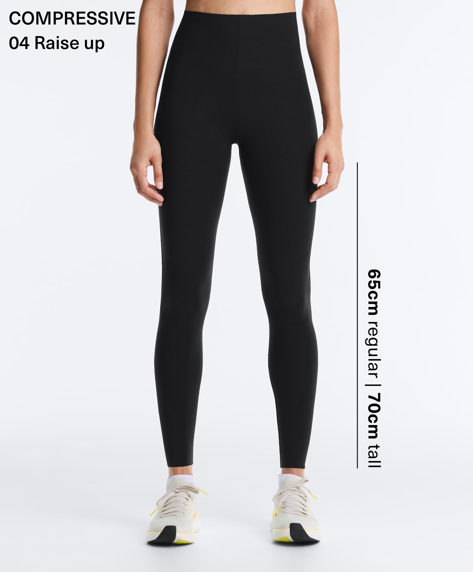 High-waisted Compressive raise up ankle-length leggings