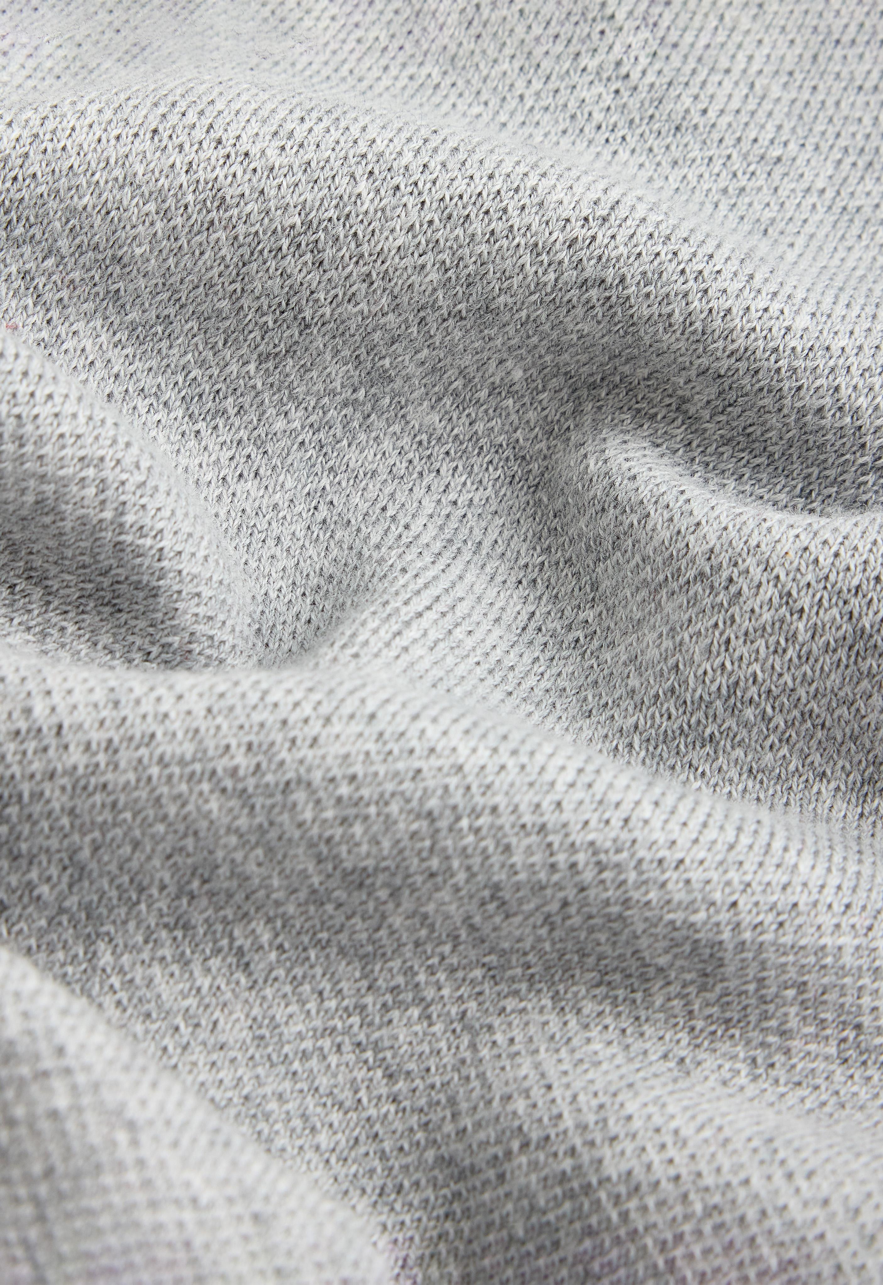 Cotton-blend knit hoodie — PALE GREY