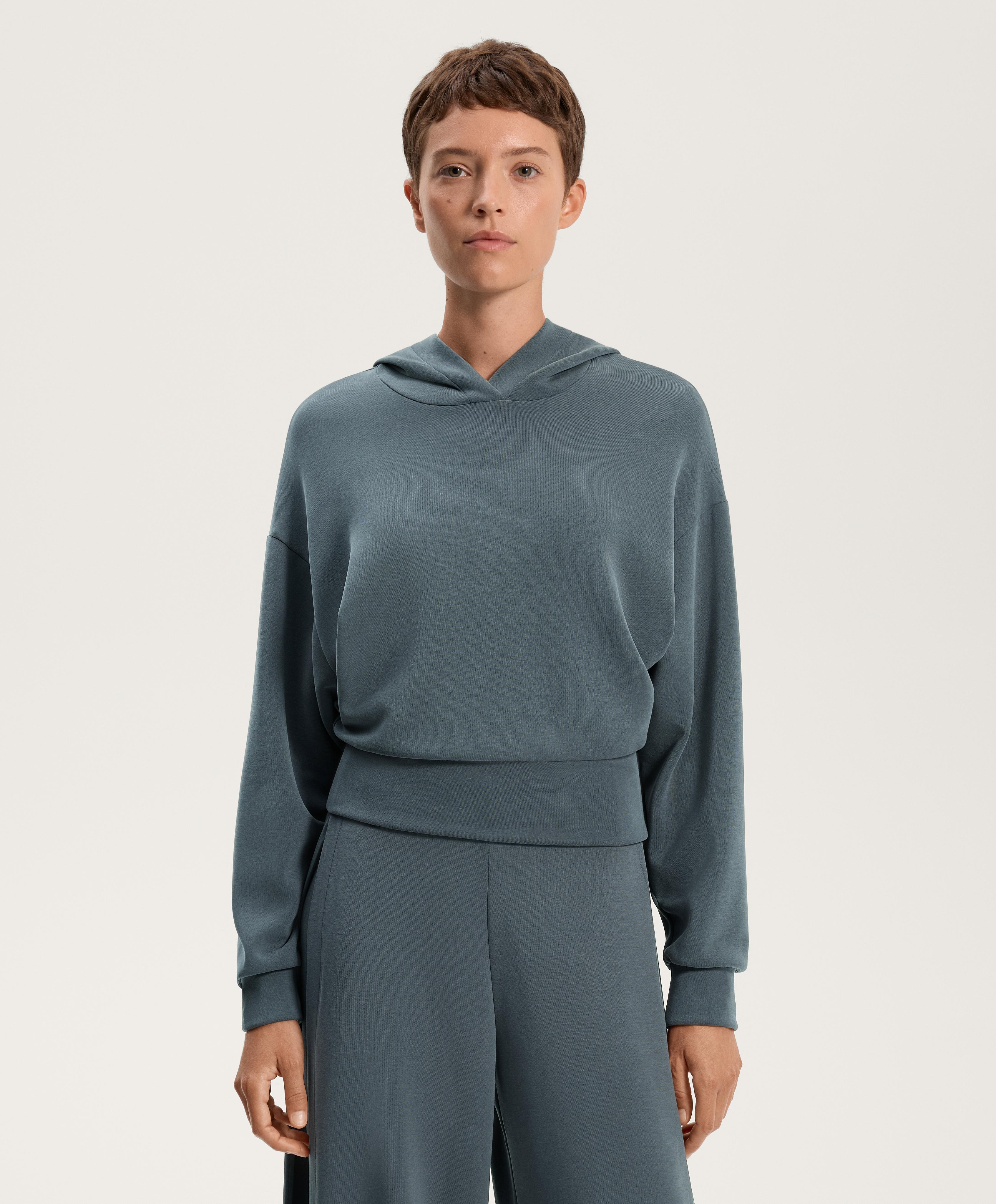 Soft-touch modal crop hoodie with adjustable waist Soft-touch modal crop hoodie with adjustable waist