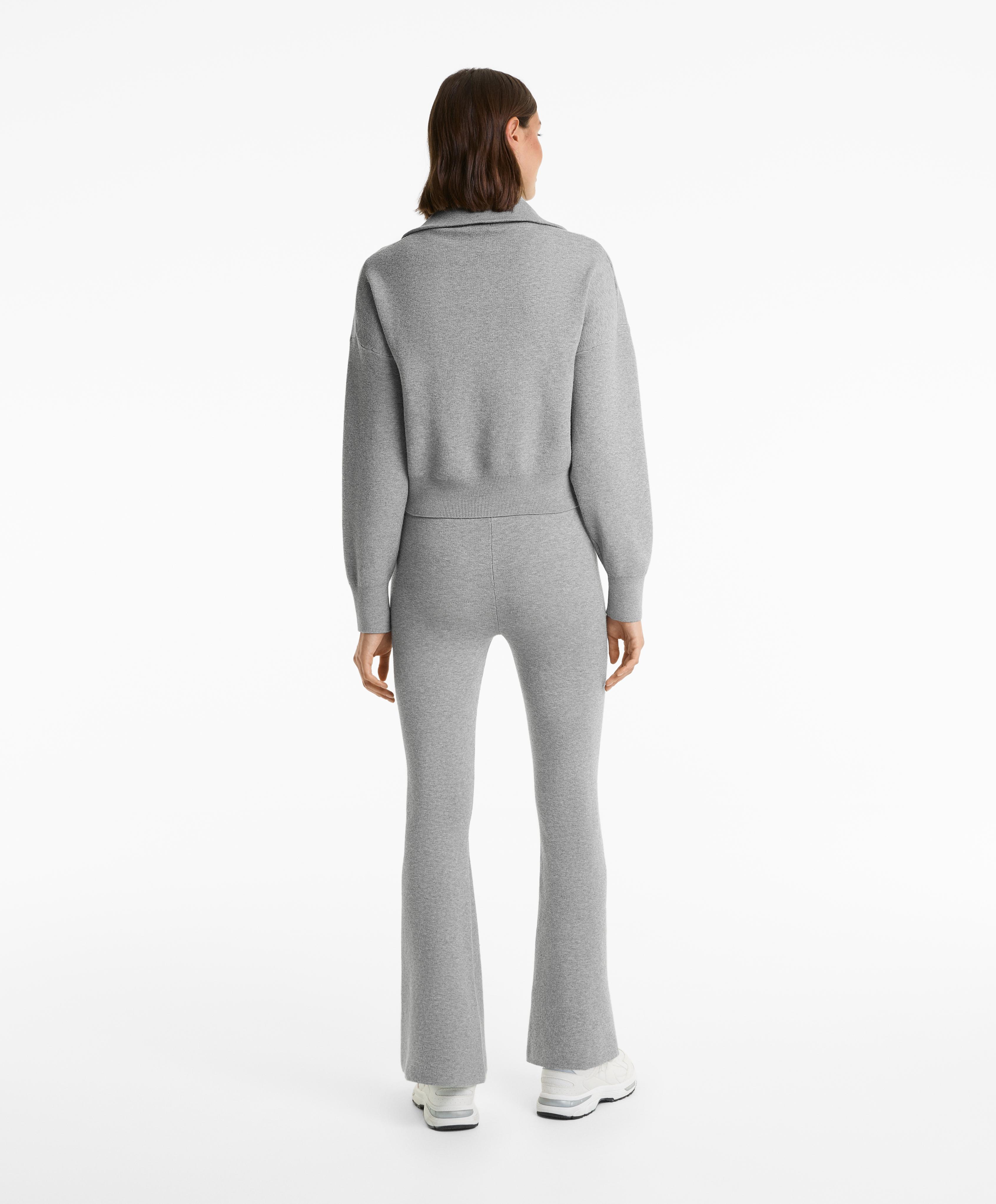 t.japan knit jacket グレー Knit jacket with high collar and pockets | OYSHO United States