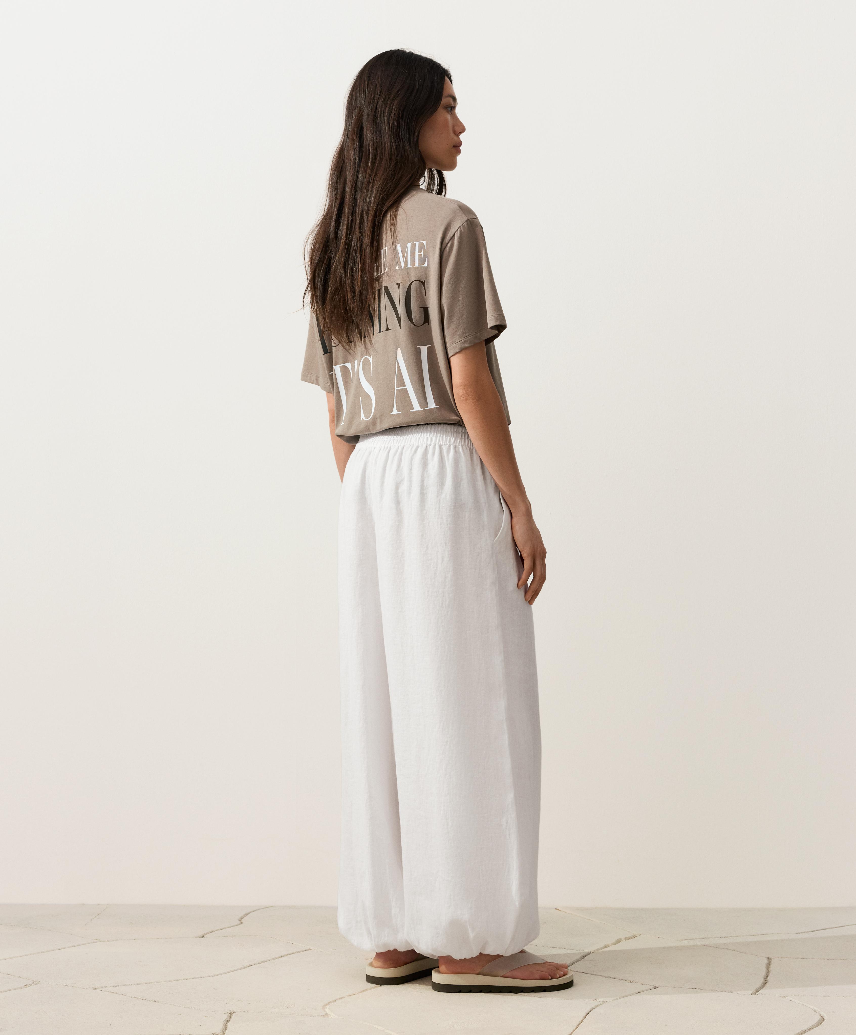 100% linen bloomer trousers — WHITE