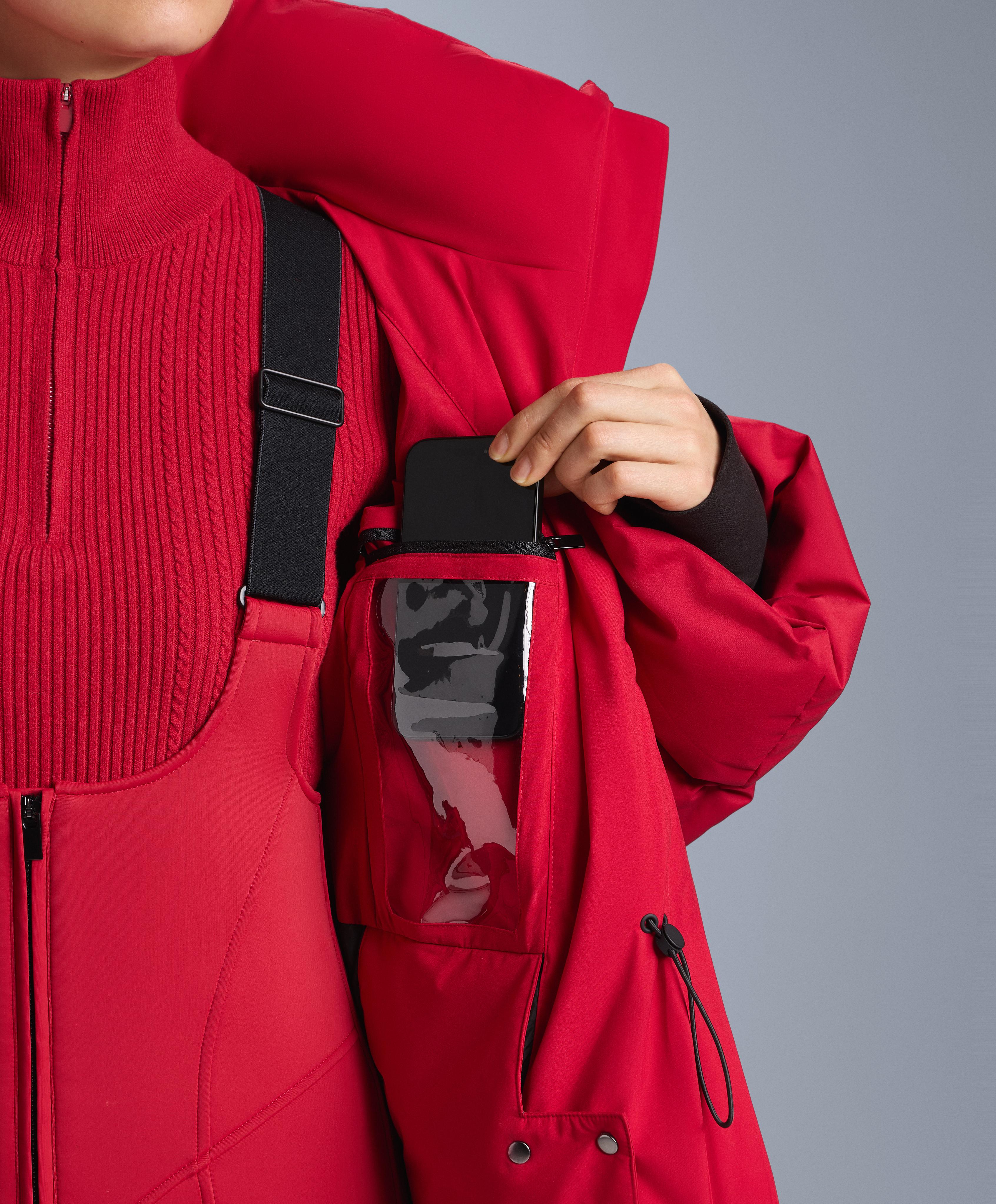 Lightweight padded jacket with 80% down and 20% MINARDI PIUME SKI water-resistant filling — RED