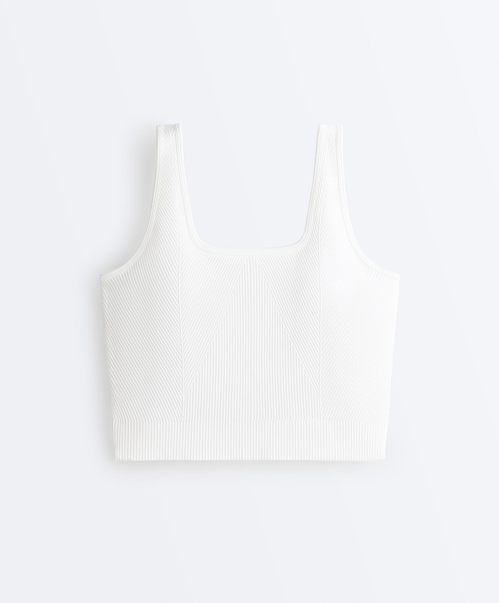 Seamless square neck tank top — WHITE