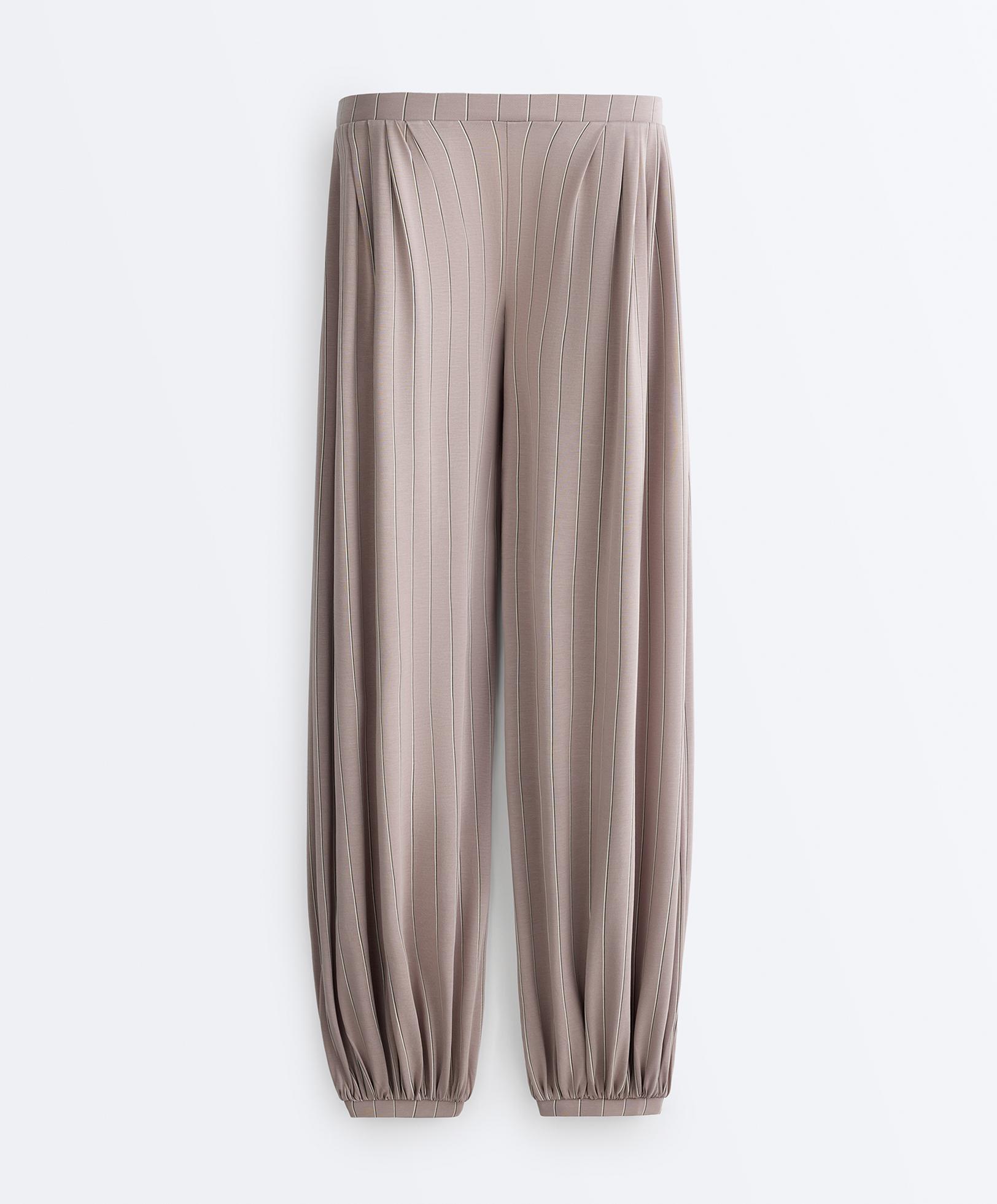 Modal-blend pinstripe joggers — MID-MINK