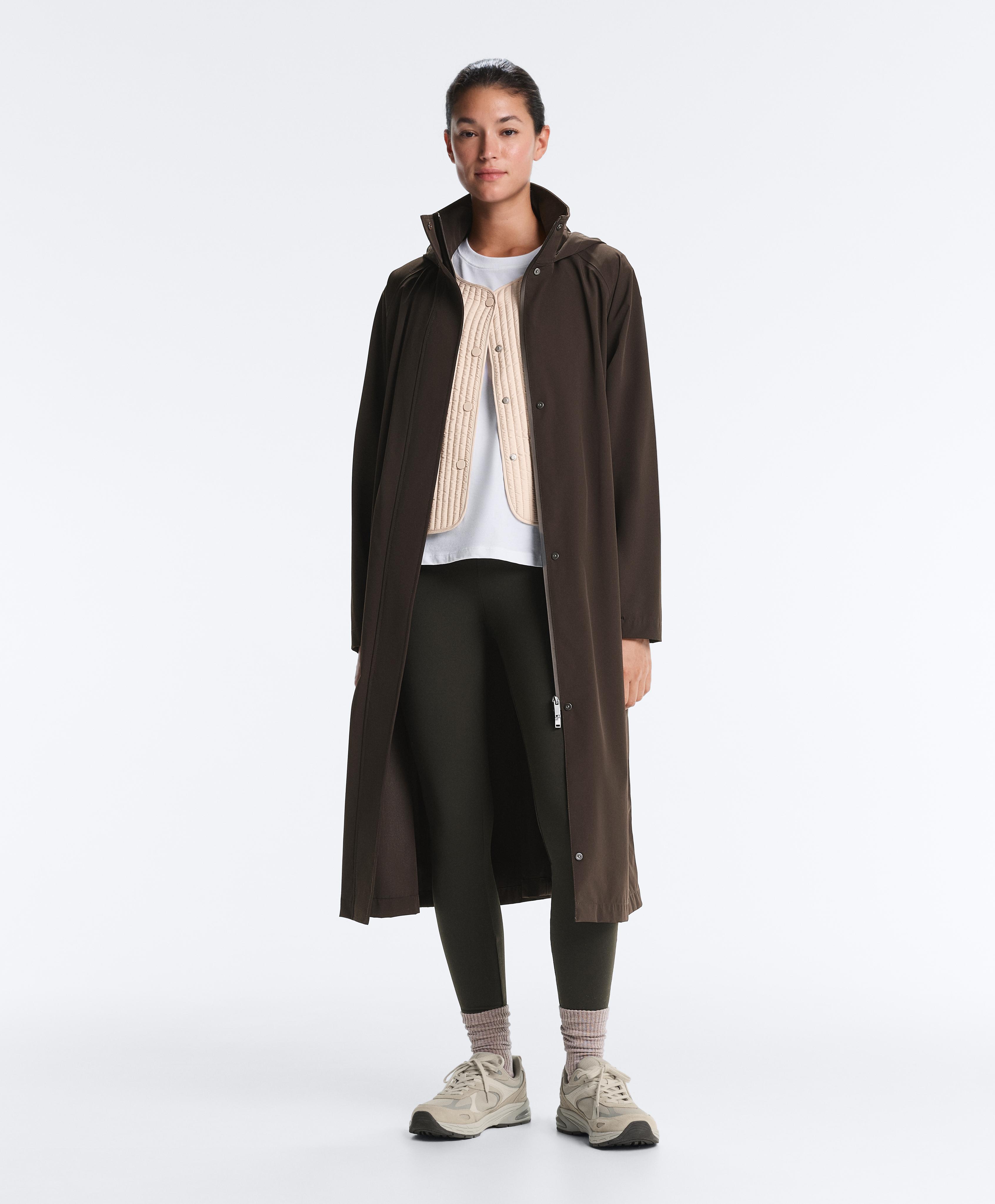 Long extra lightweight 10k waterproof jacket — BROWN