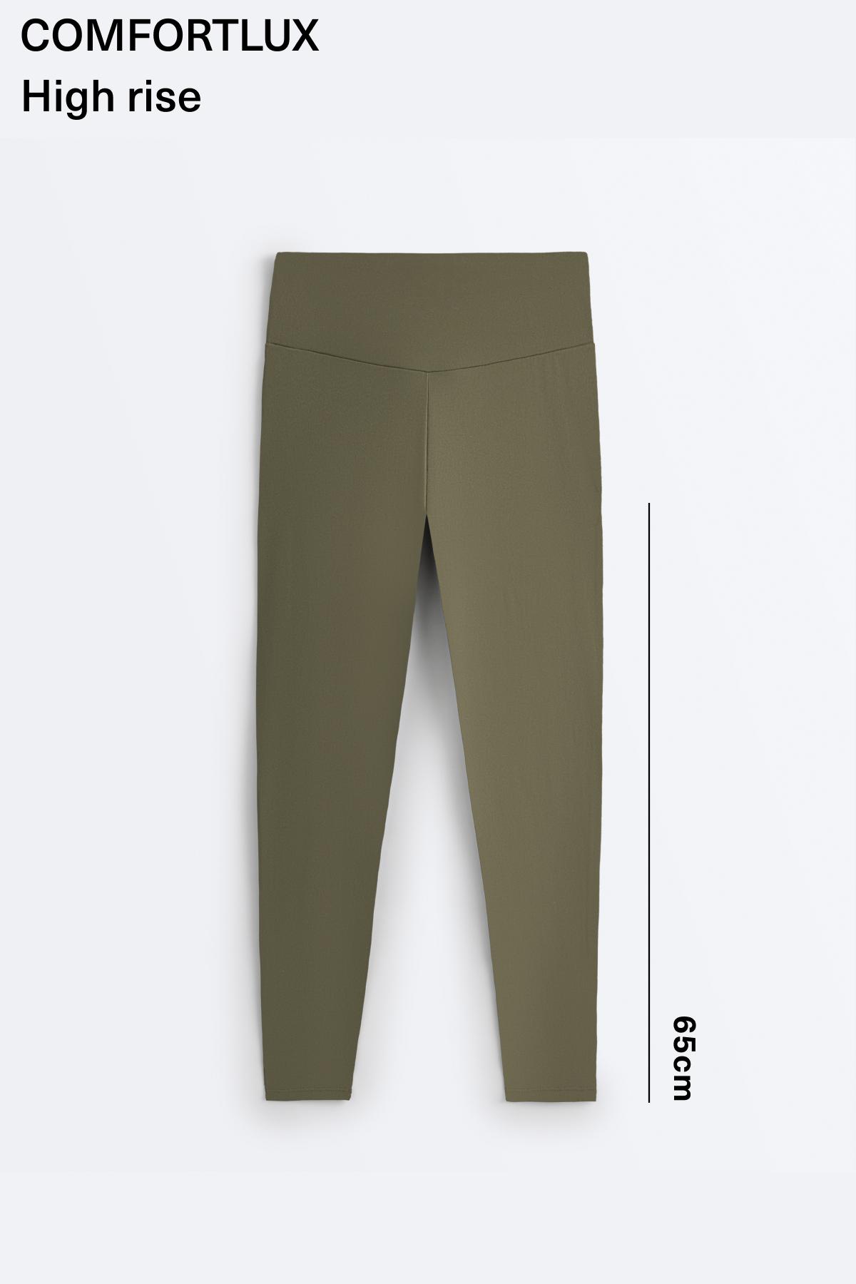 Comfortlux high-waisted ankle-length leggings — KHAKI