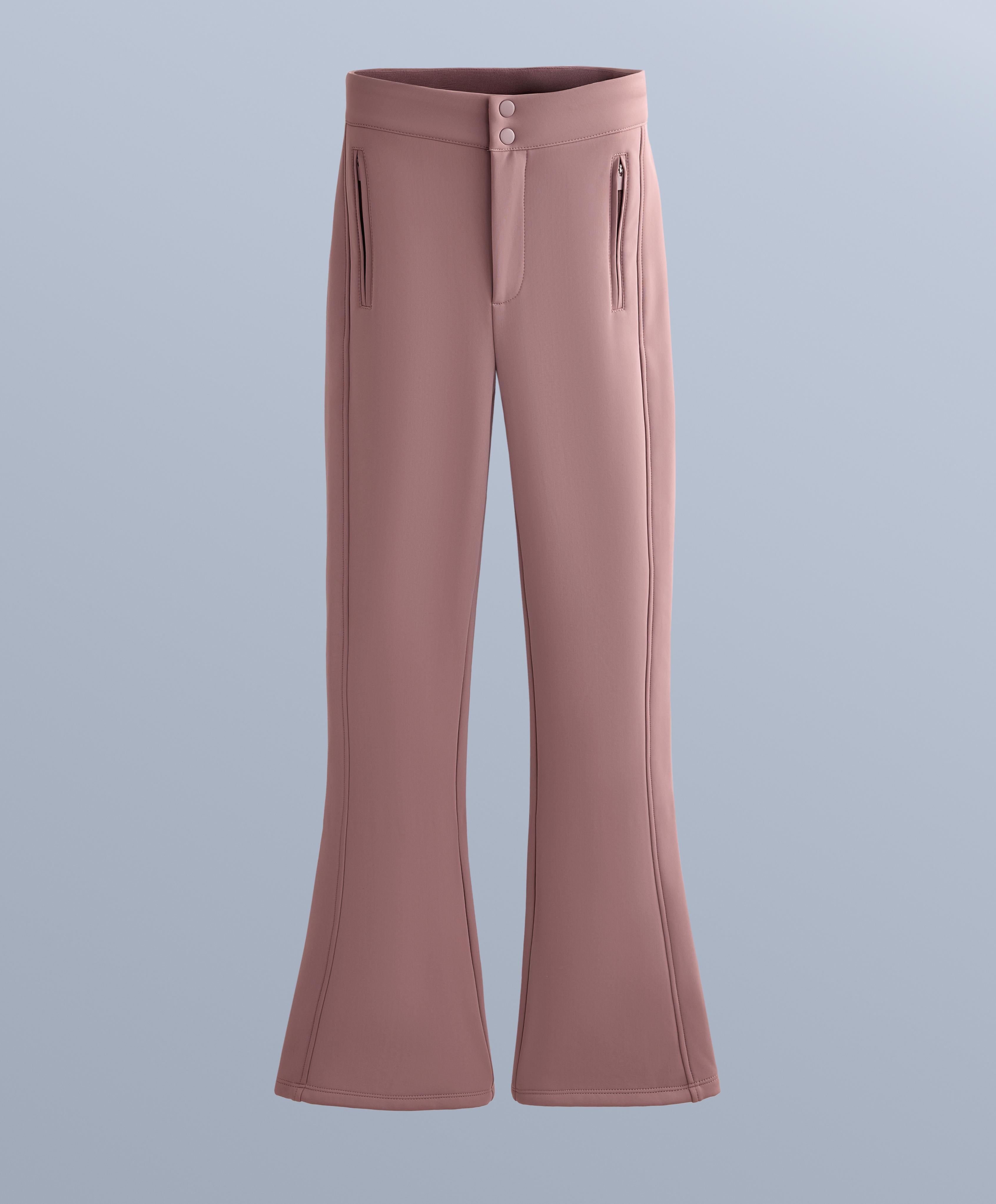 Water-resistant flare stretch SKI trousers — PINK-MAUVE