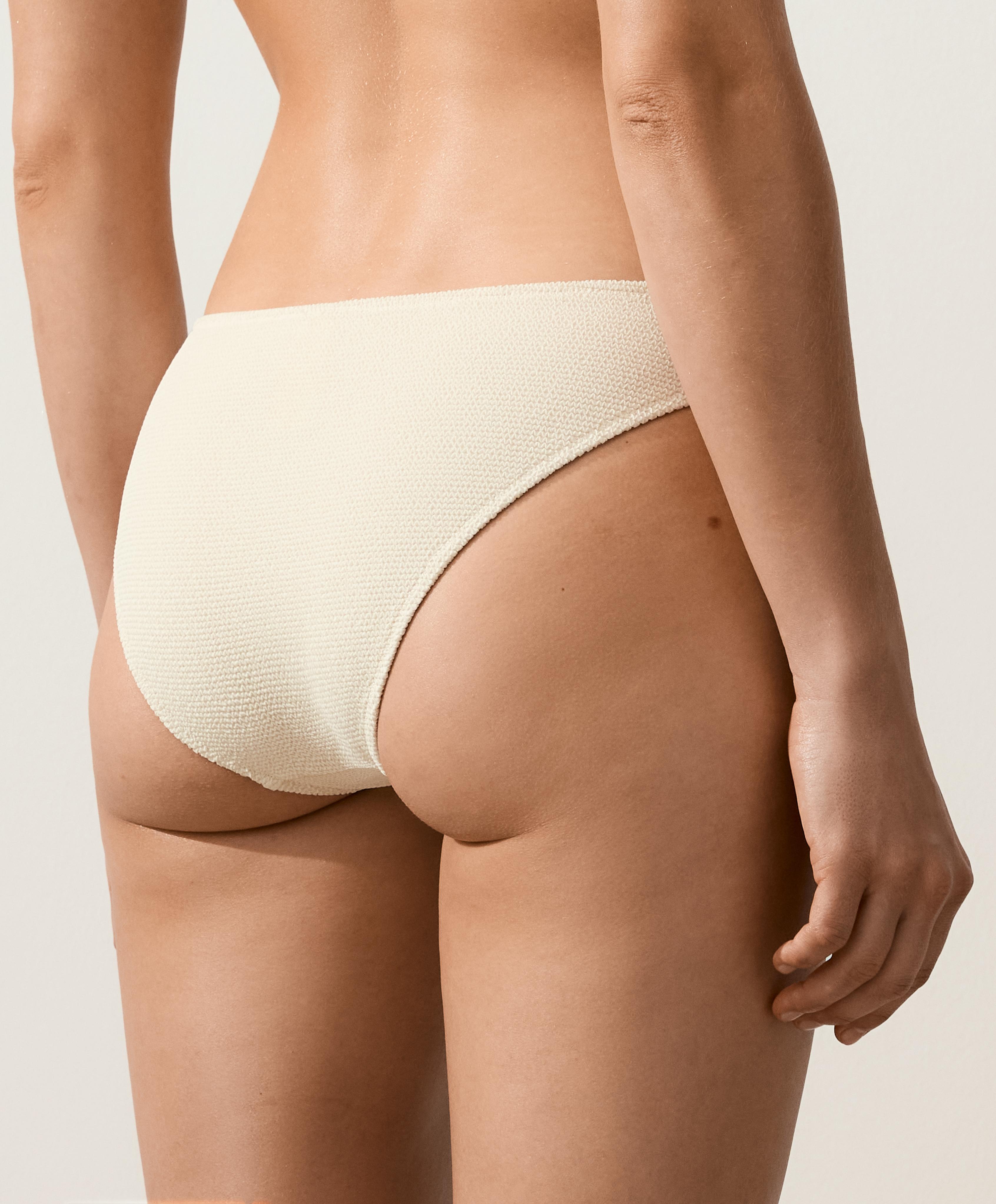 Crinkle classic bikini briefs — ECRU